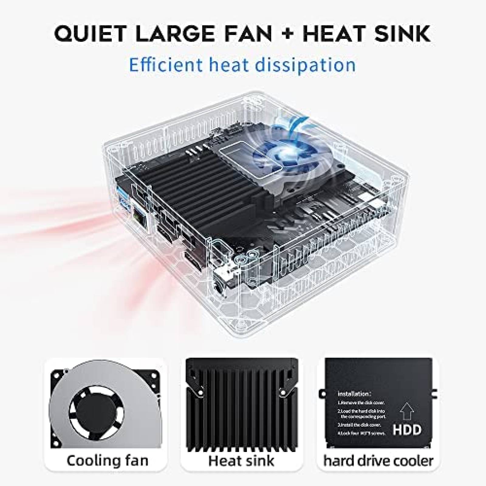 Mini PC Beelink Intel N5095 8GB DDR4 RAM 256GB SSD -Azul