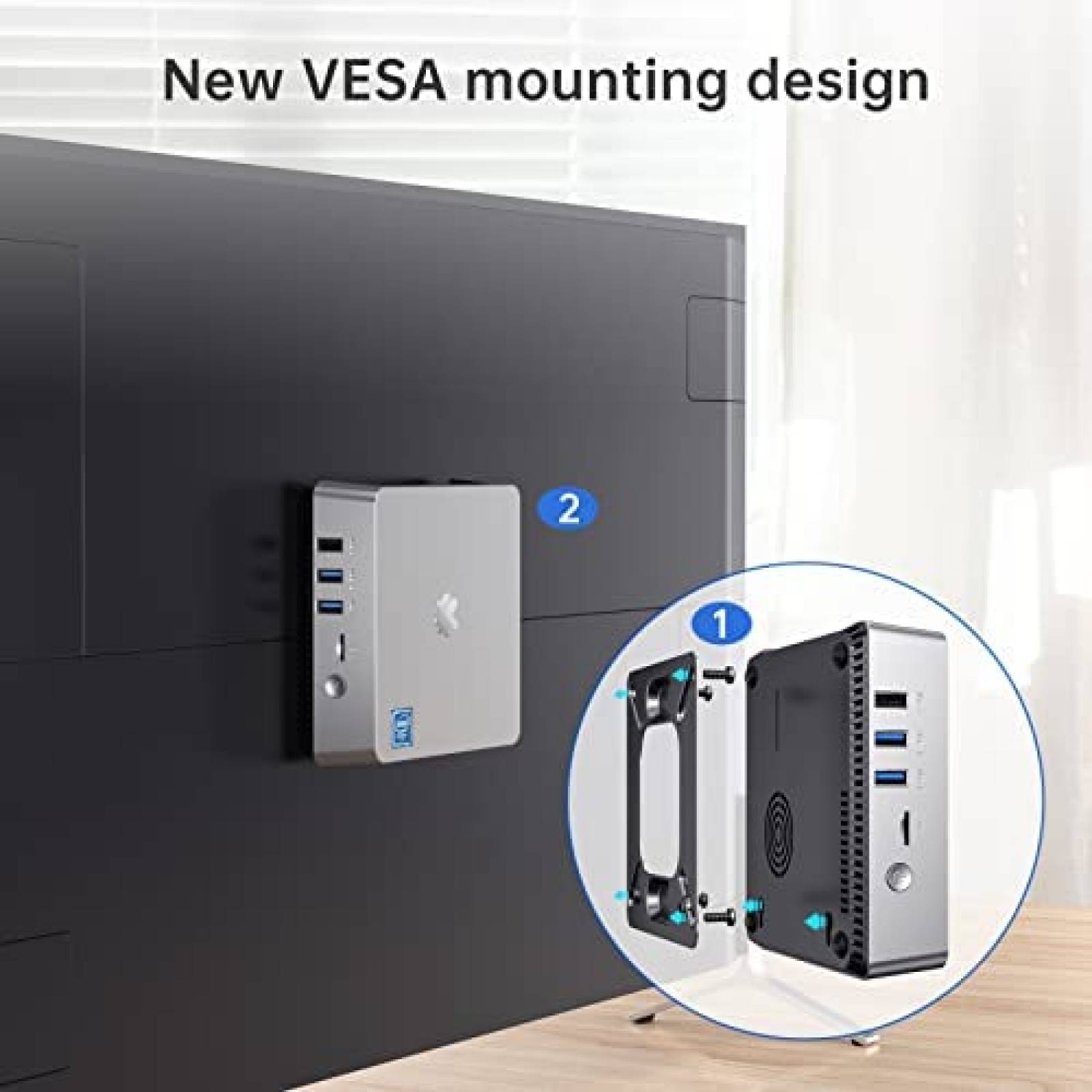 Mini PC OUVISLITE Intel N4000 4GB DDR4 64GB eMMC -Plata