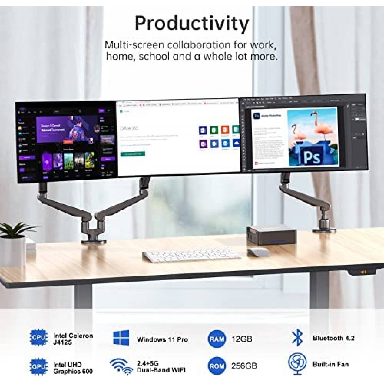 Mini PC OUVISLITE J4125 12GB RAM 256GB SSD Windows 11 Pro