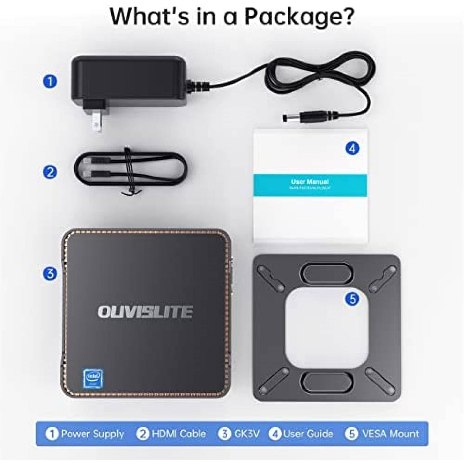 Mini PC OUVISLITE J4125 12GB RAM 256GB SSD Windows 11 Pro