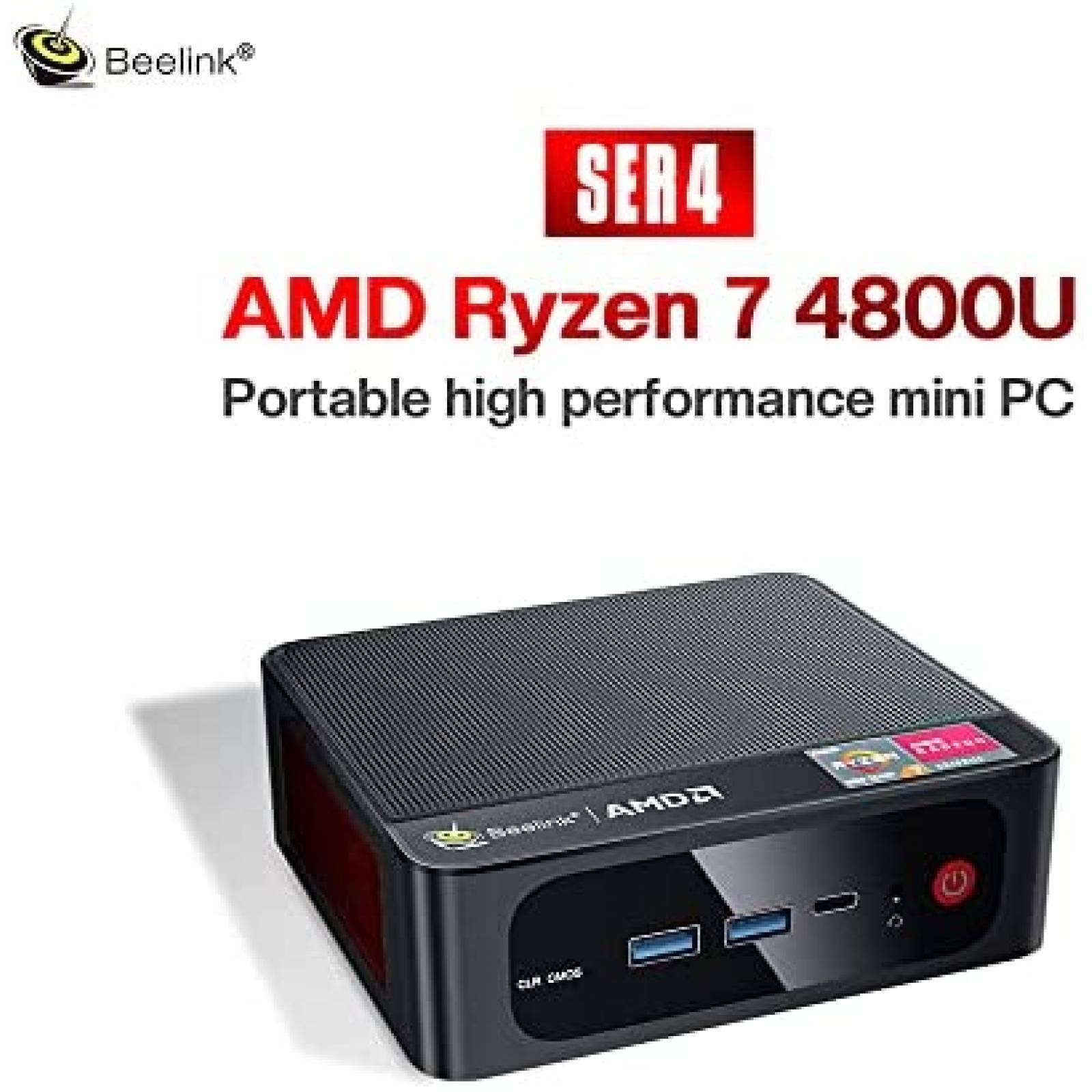 Mini PC Beelink SER4 AMD Ryzen 7 4800U 32GB 500GB -Negro