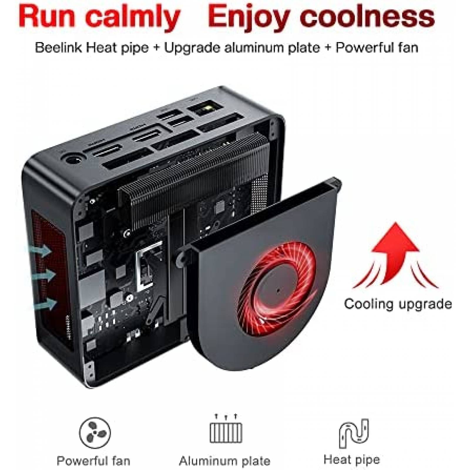 Mini PC Beelink SER4 AMD Ryzen 7 4800U 32GB 500GB -Negro