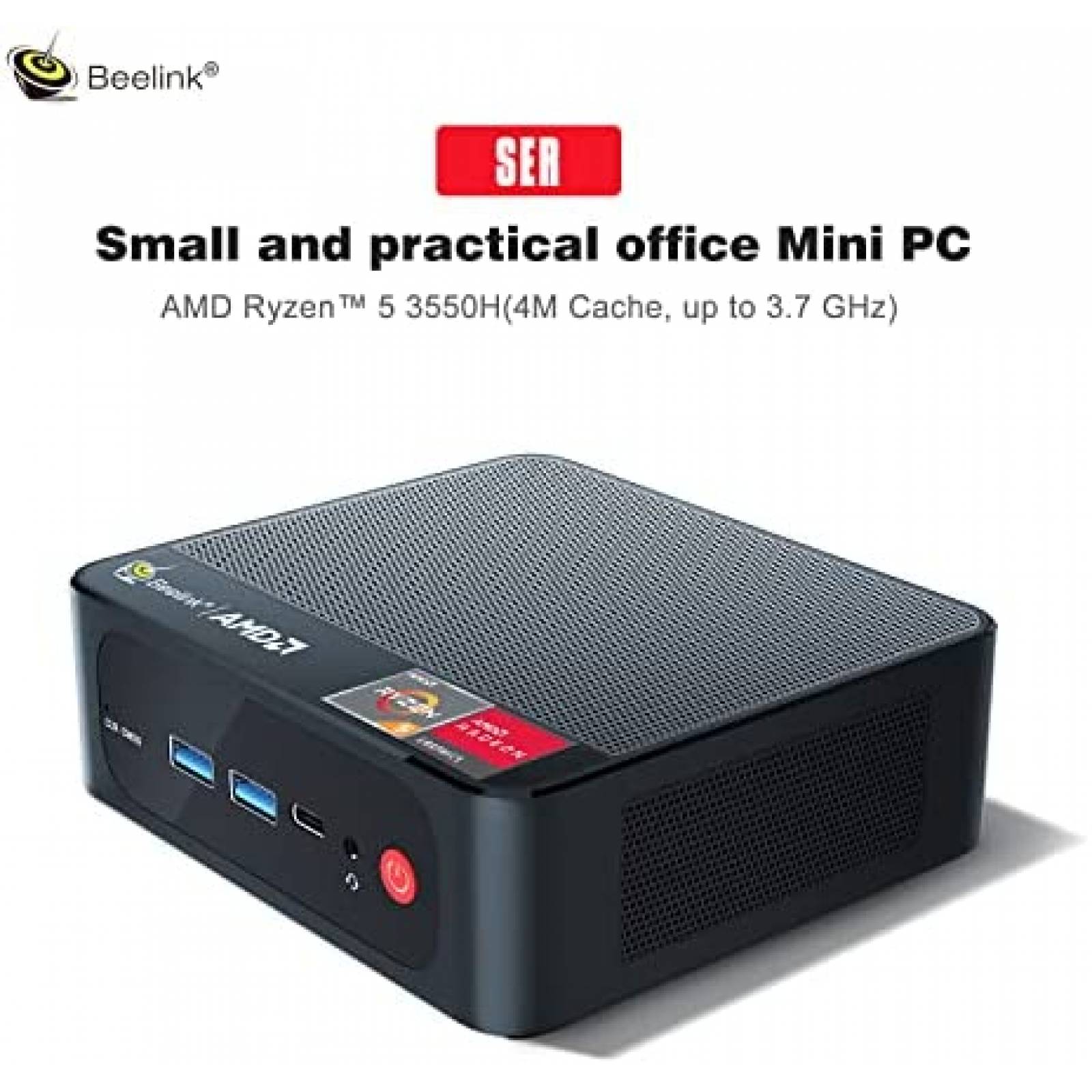 Mini PC Beelink SER3 Ryzen 5 3550 16GB 500GB -Negro