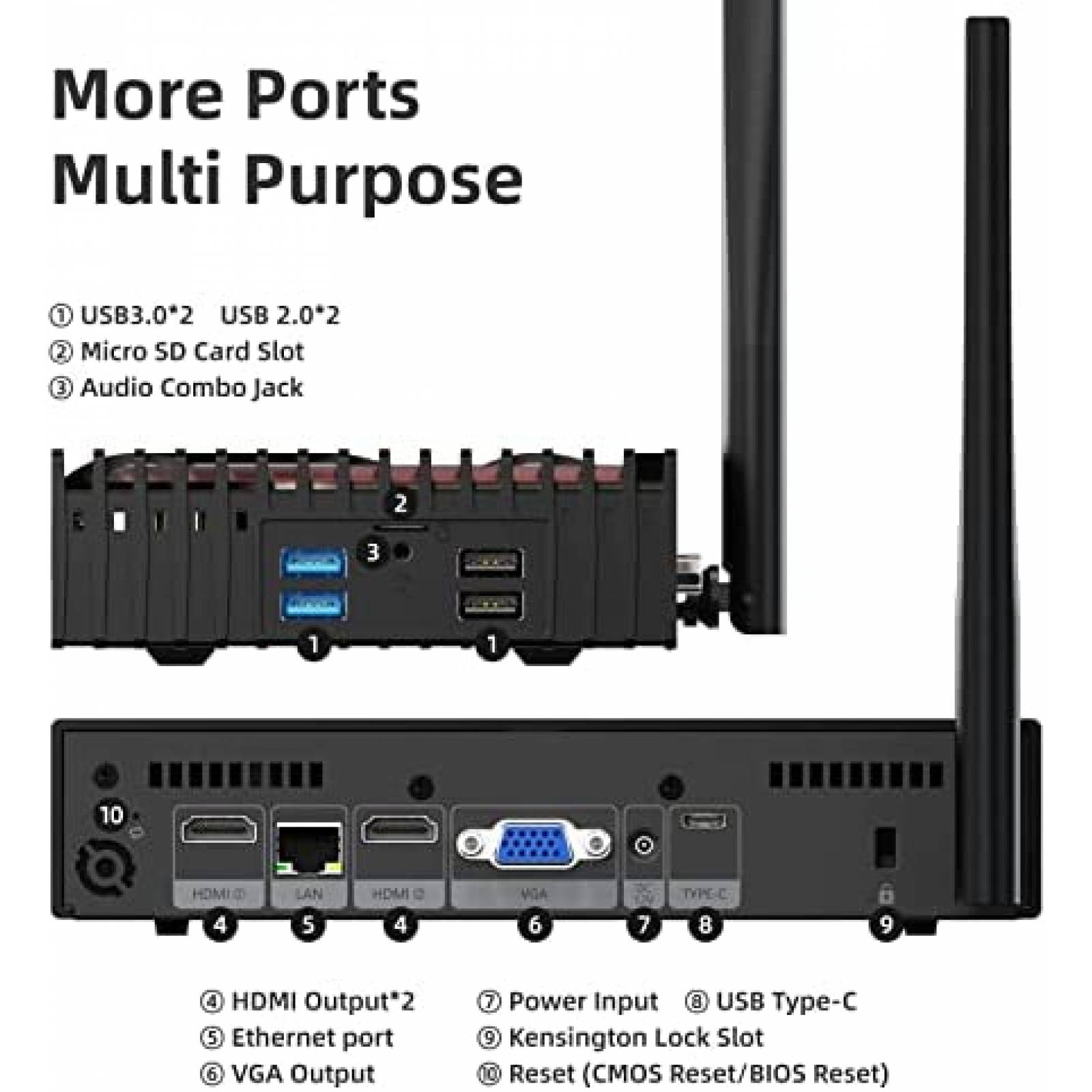 Mini PC MeLE PCG35HD N5105 8GB/256GB Win 11 Pro -Negro