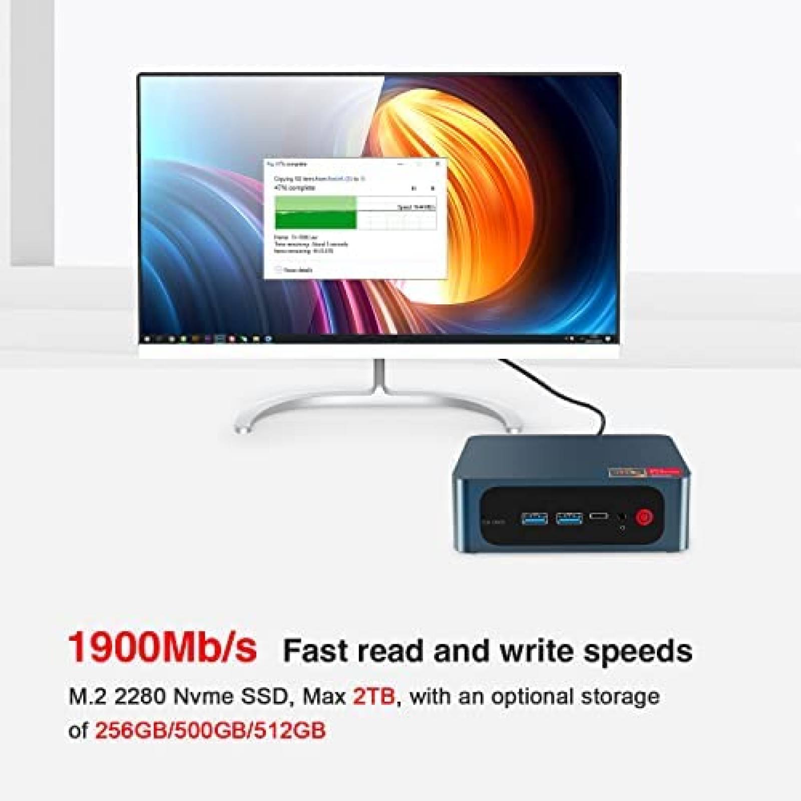 Mini PC TRIGKEY AMD R3 3200U 8GB 256G NVME SSD -Azul