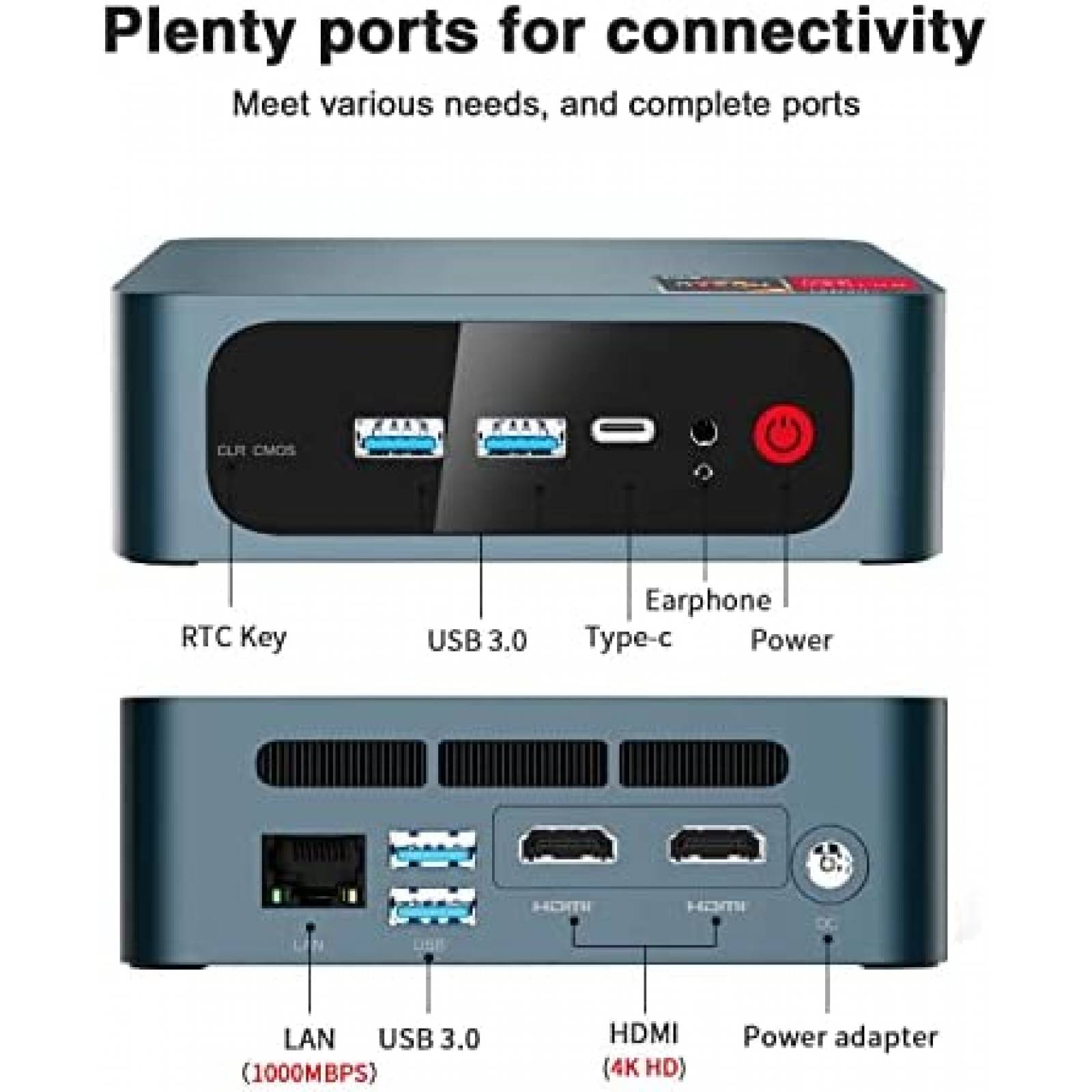 Mini PC TRIGKEY AMD R3 3200U 8GB 256G NVME SSD -Azul