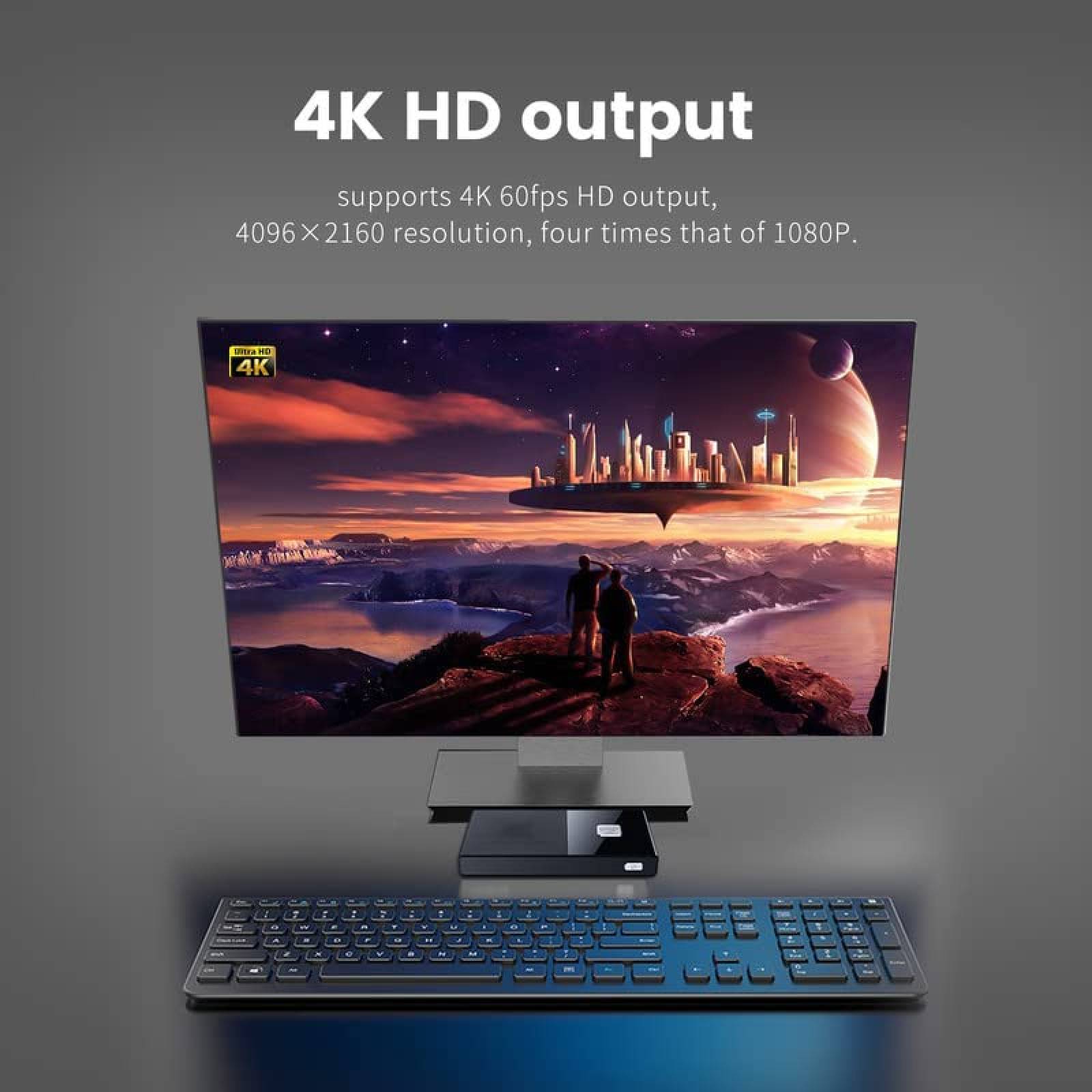 Mini PC KingnovyPC 16GB RAM 1TB SSD Windows 11 -Negro