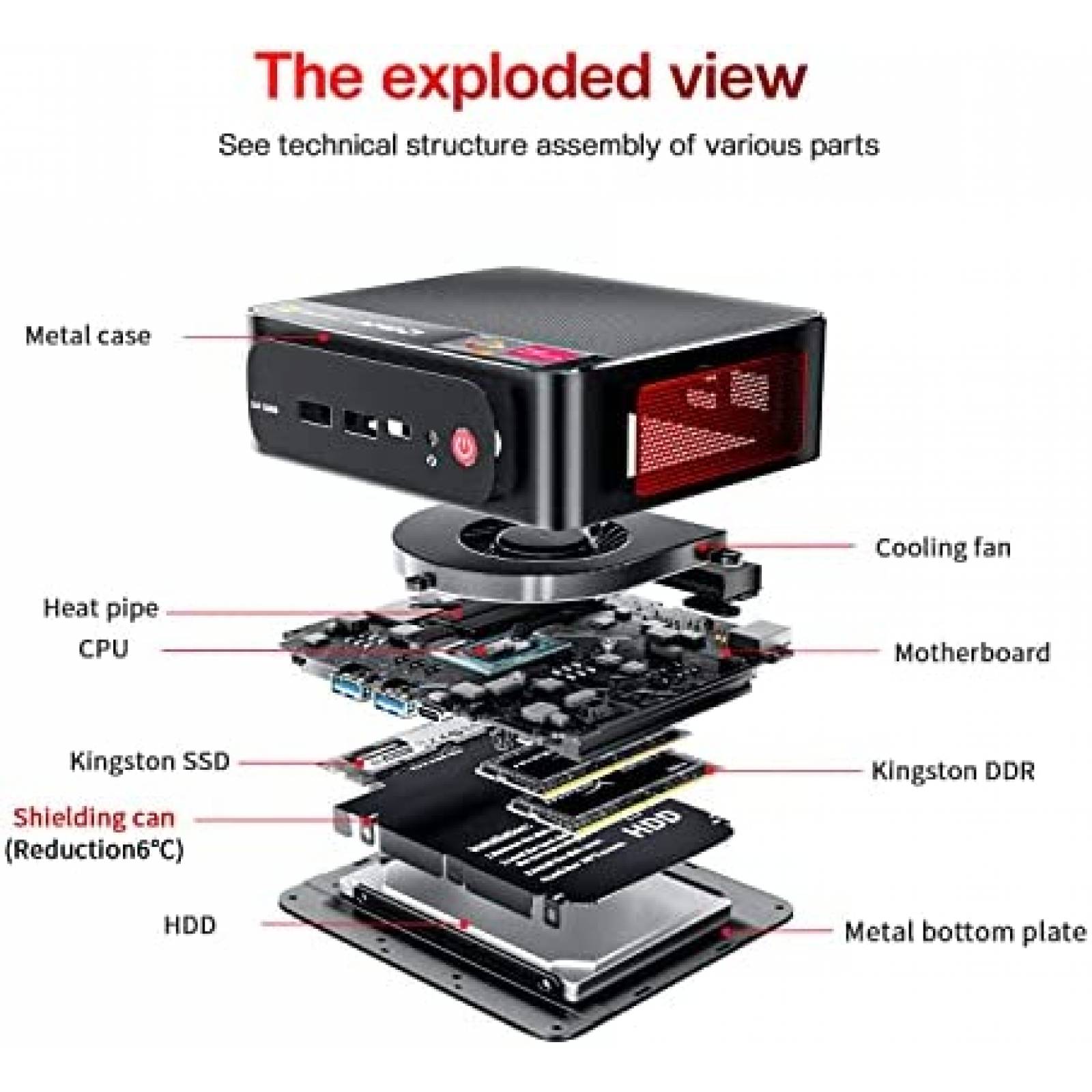 Mini PC Beelink SER4 Ryzen 7 4800U 16GB 500GB -Negro