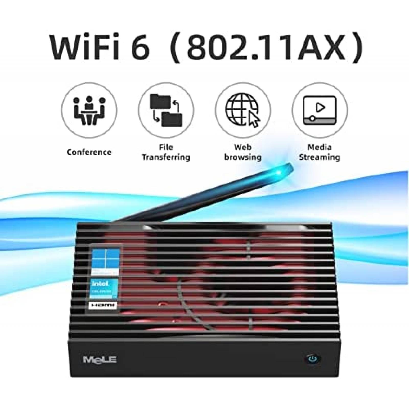 Mini PC MeLE Sin Ventilador Celeron N5105 8GB/128GB -Negro