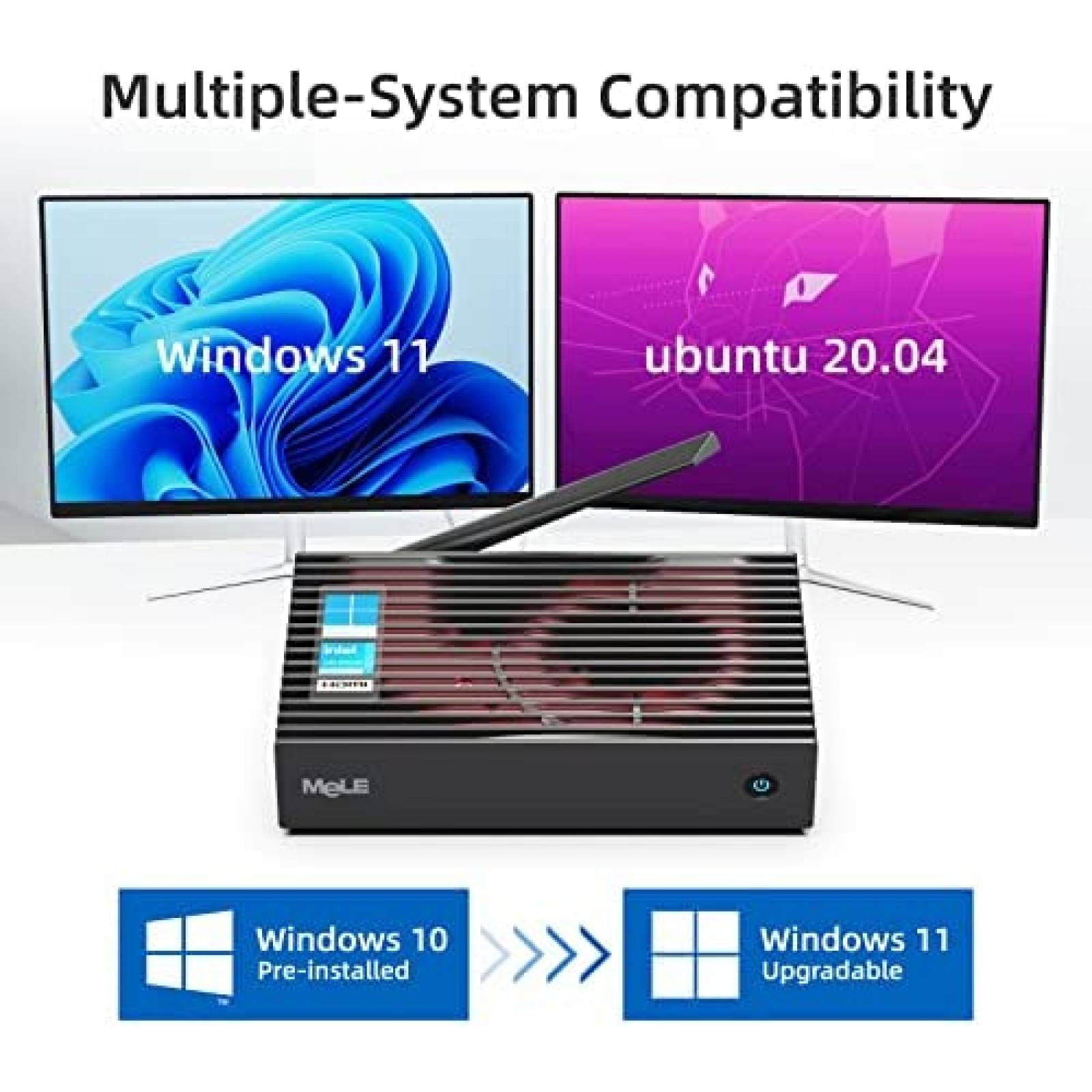 Mini PC MeLE Sin Ventilador Celeron N5105 8GB/128GB -Negro