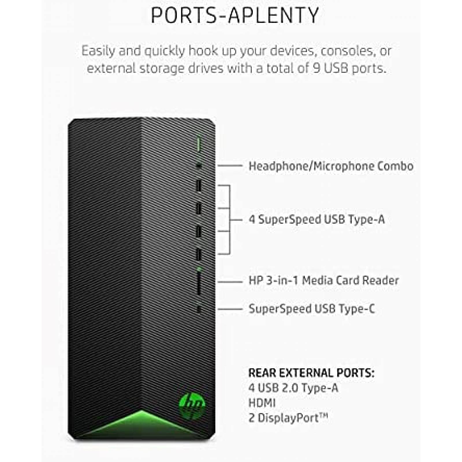 PC Desktop Gamer HP Pavillion Ryzen 7 NVIDIA 16GB 512Gb