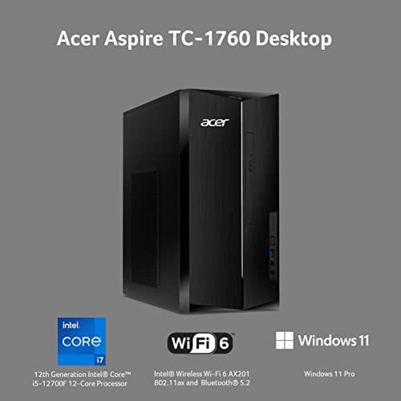 Desktop Acer TC-1760-UA93 i7 GTX 1660 16GB 512GB W11P -Negro