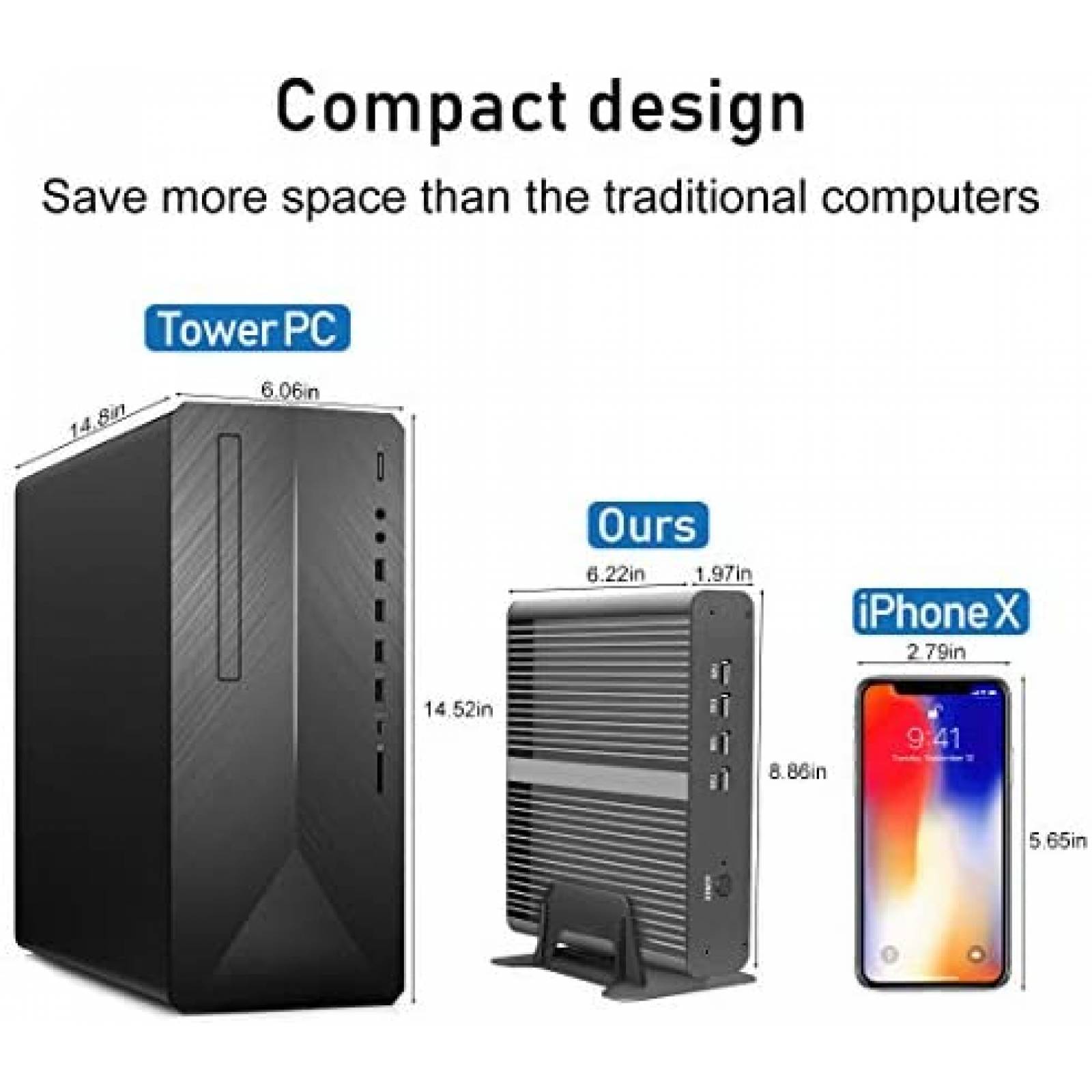 MIni PC Gamer Msecor Intel Core i7 32GB 1TB -Negro