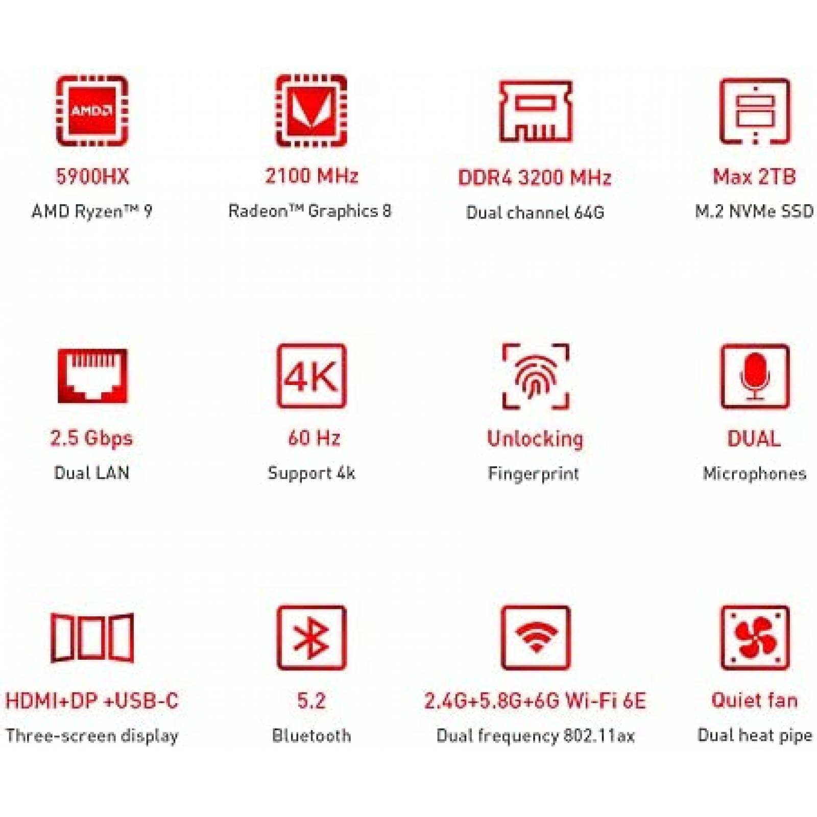 Mini PC Gamer CUK Stratus Ryzen 9 64GB 1 TB RTX 3080 -Negro