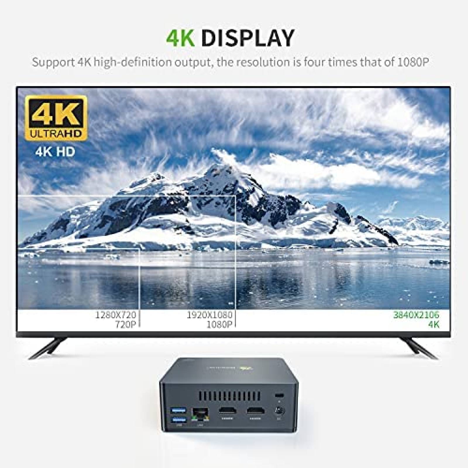 Mini PC Beelink GK36 Windows 10 Pro J3455,8GB RAM 128G SSD