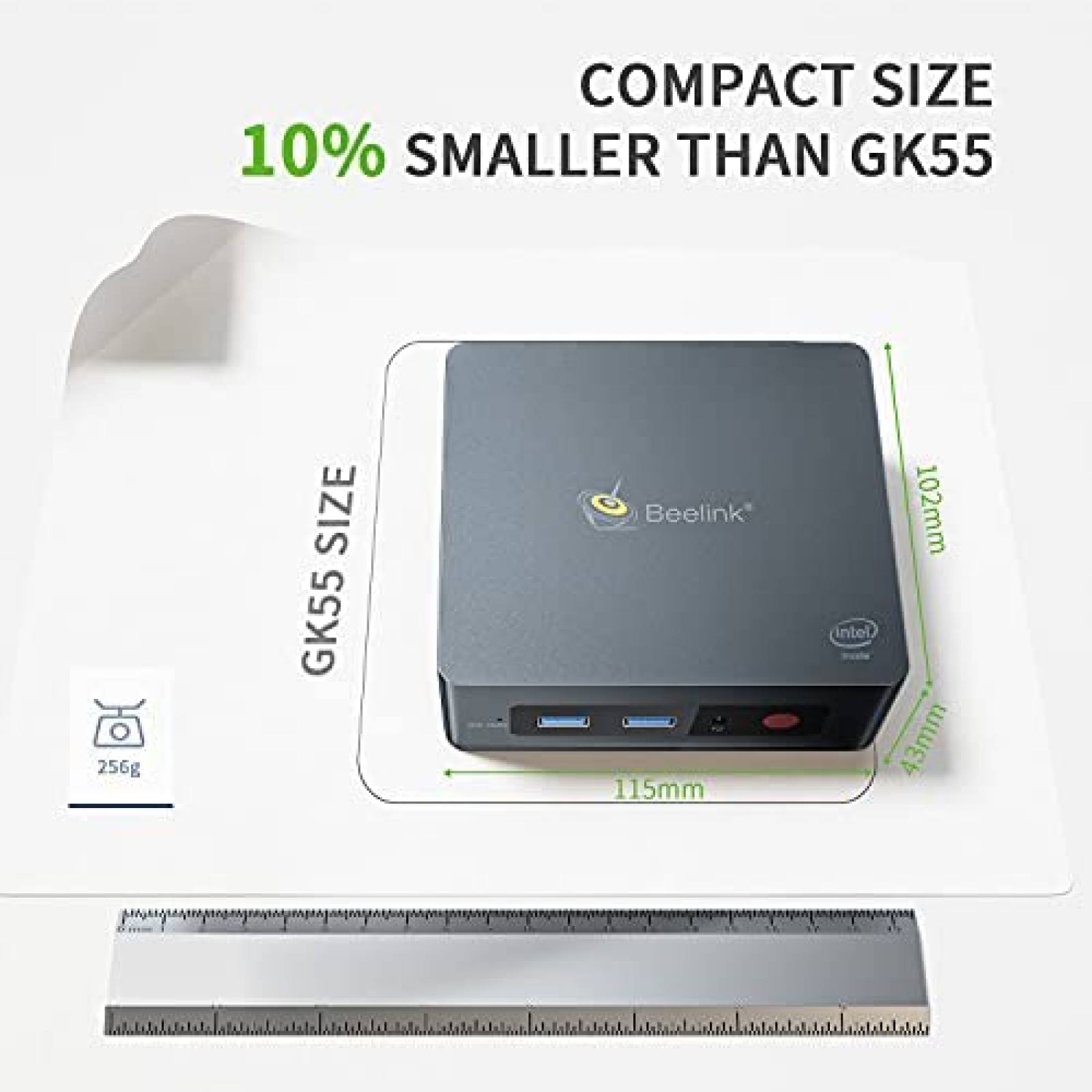 Mini PC Beelink GK36 Windows 10 Pro J3455,8GB RAM 128G SSD