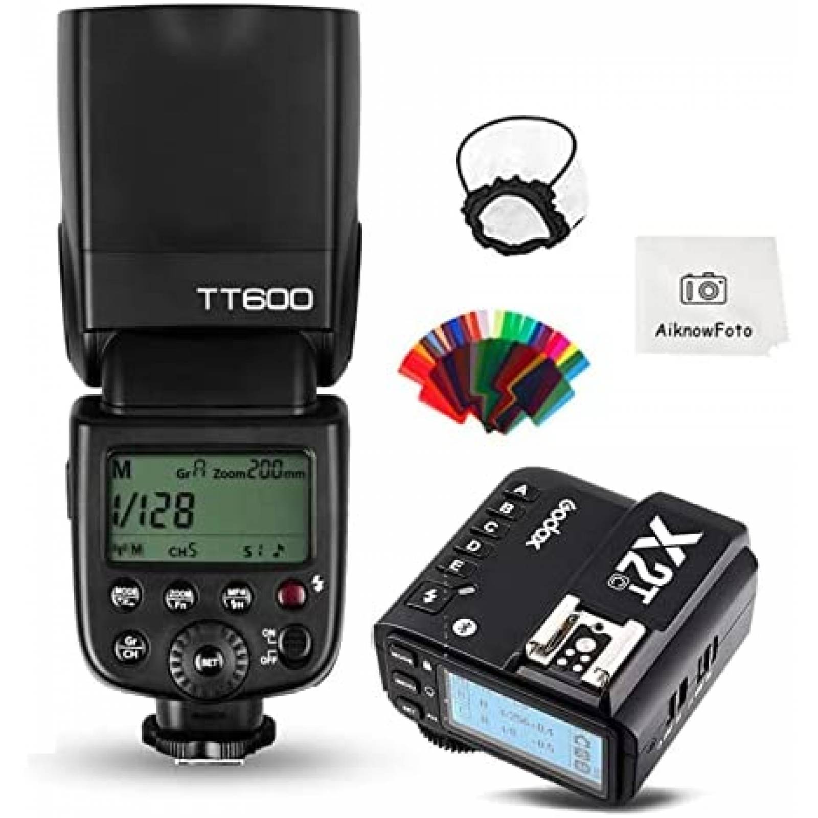 Flash de Fotografia Godox TT600+X2TC con Acesorios -Negro
