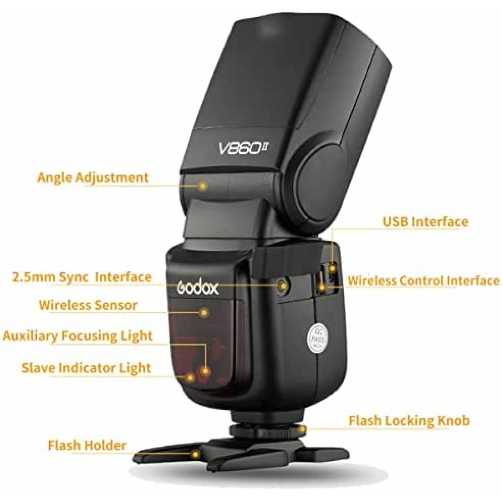 Flash de Camara Godox V860II-S Sincronizacion Alta Velocidad