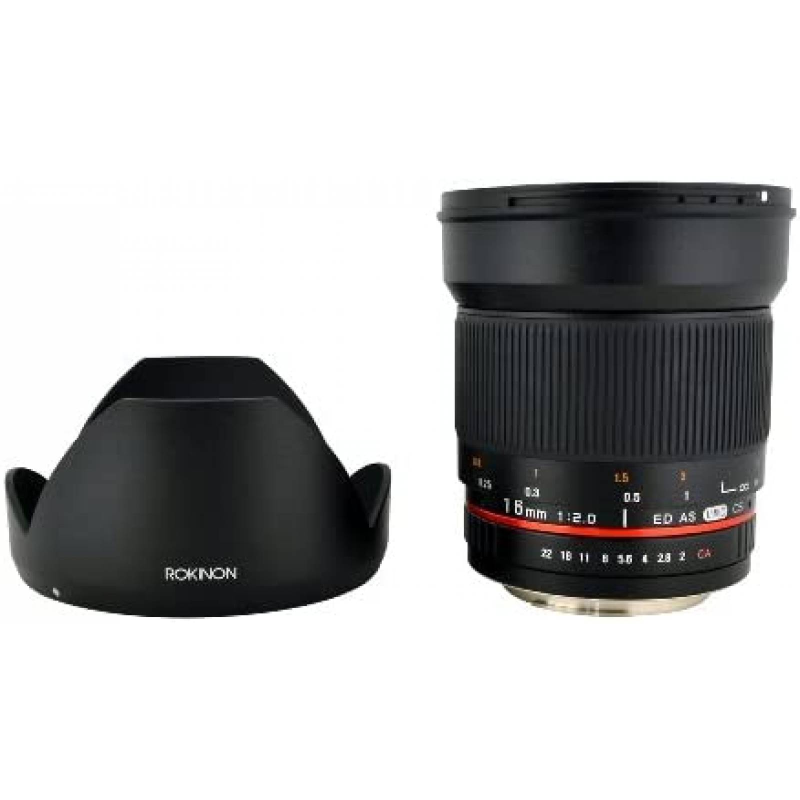 Lente Rokinon 16MAF-N 16 mm f/2.0 Para Camaras Nikon -Negro