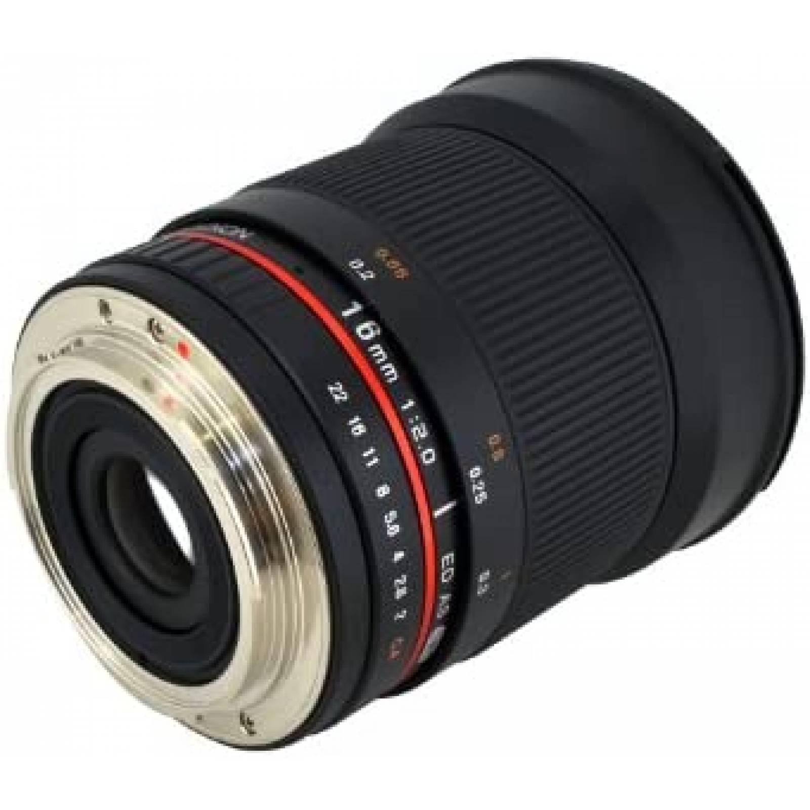 Lente Rokinon 16MAF-N 16 mm f/2.0 Para Camaras Nikon -Negro
