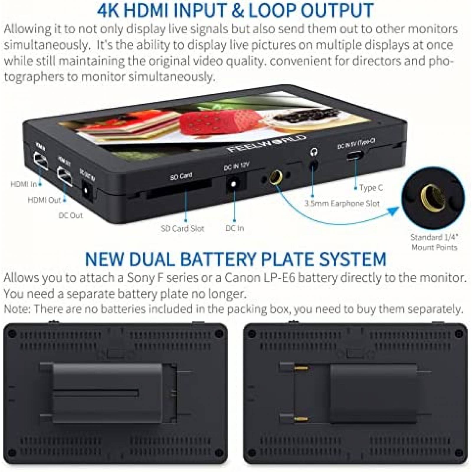 Monitor de Foto FEELWORLD F6 Plus 5.5'' Full HD 080p -Negro