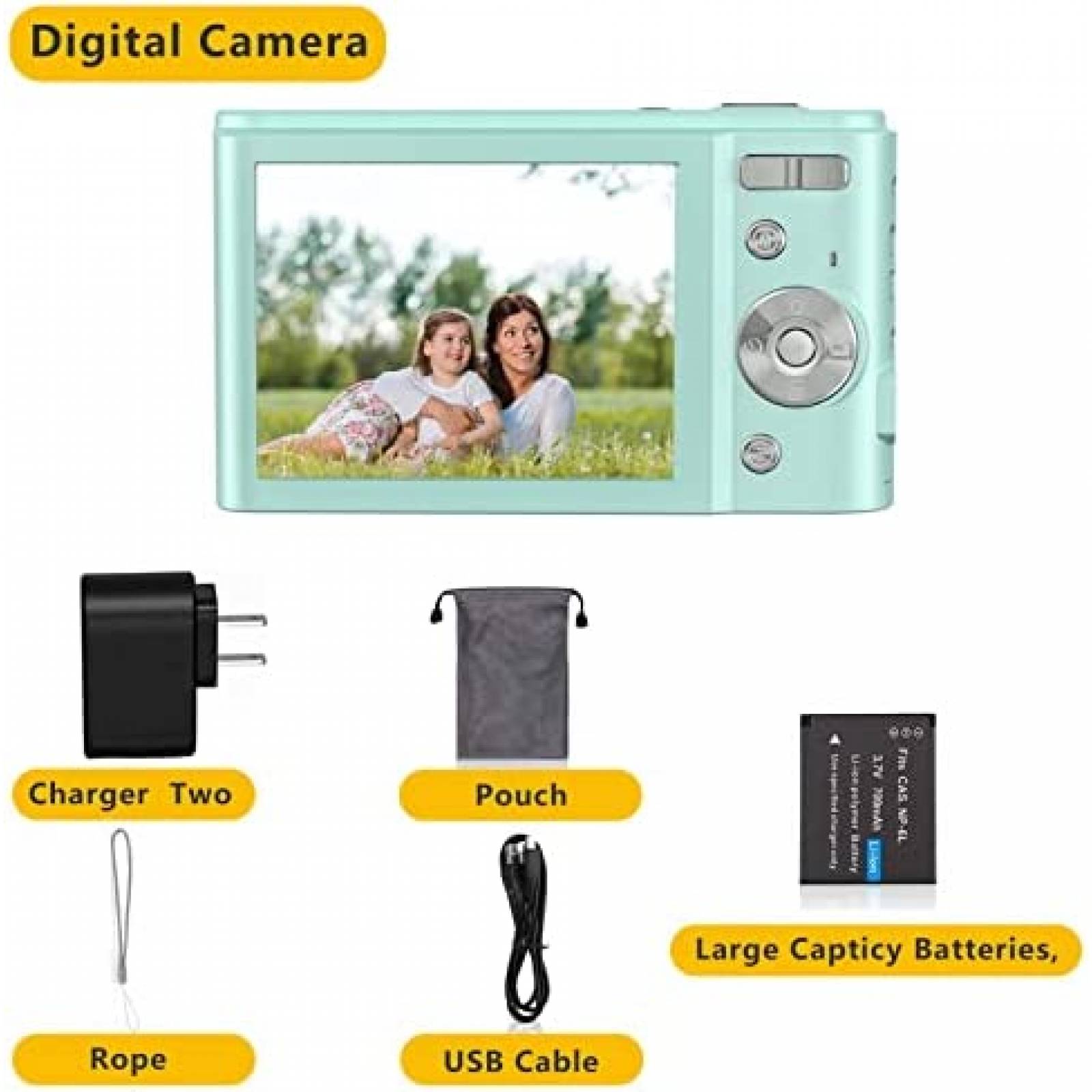 Camara Digital Sevenat DC302 48MP con SD 32GB -Celeste