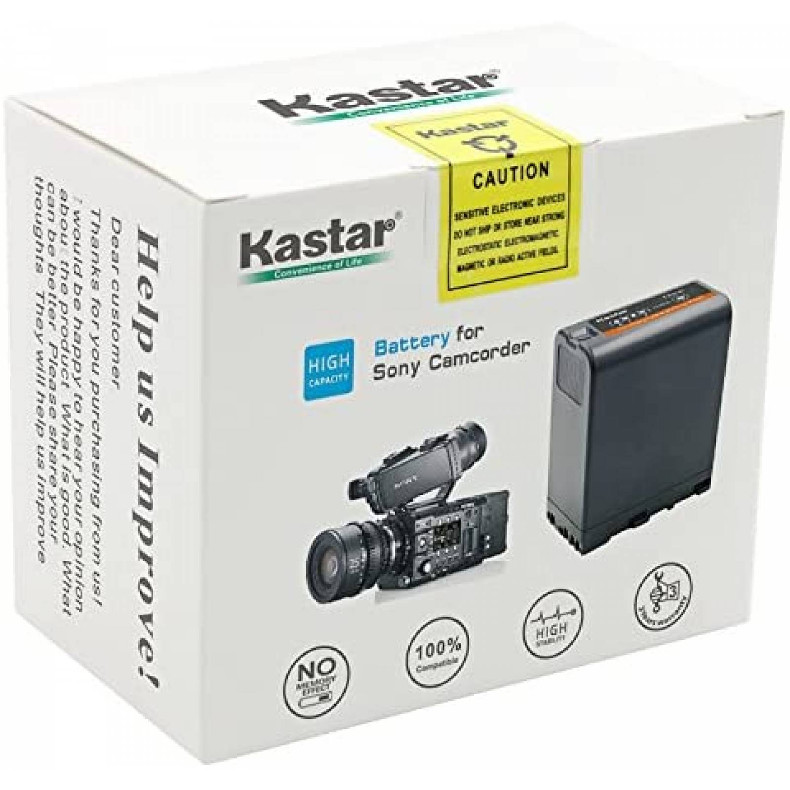 Baterías para Cámara Kastar para Sony BP-U90 -Negro