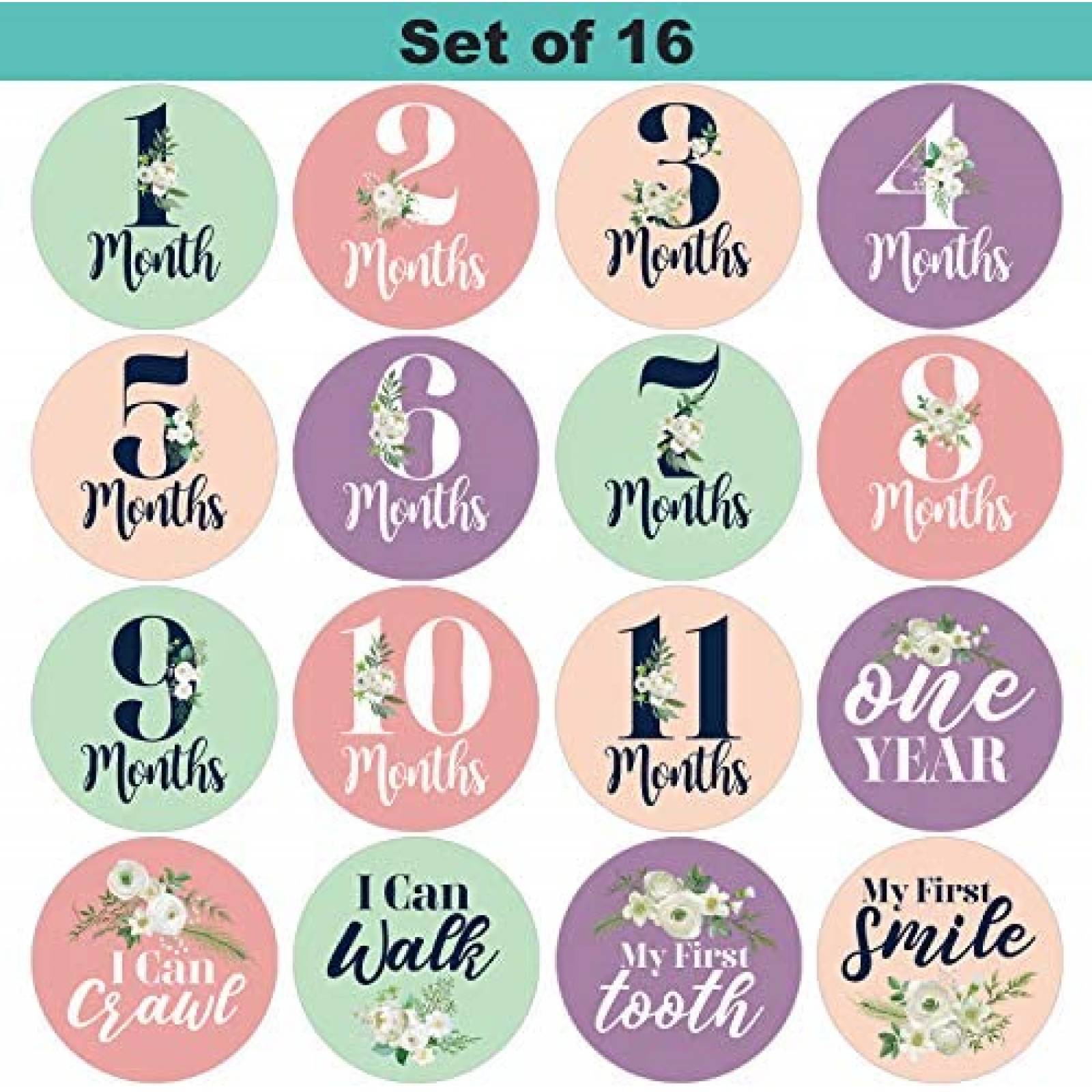 Paquete Stickers Marca Genérica Festejo de Bebé 16pzas