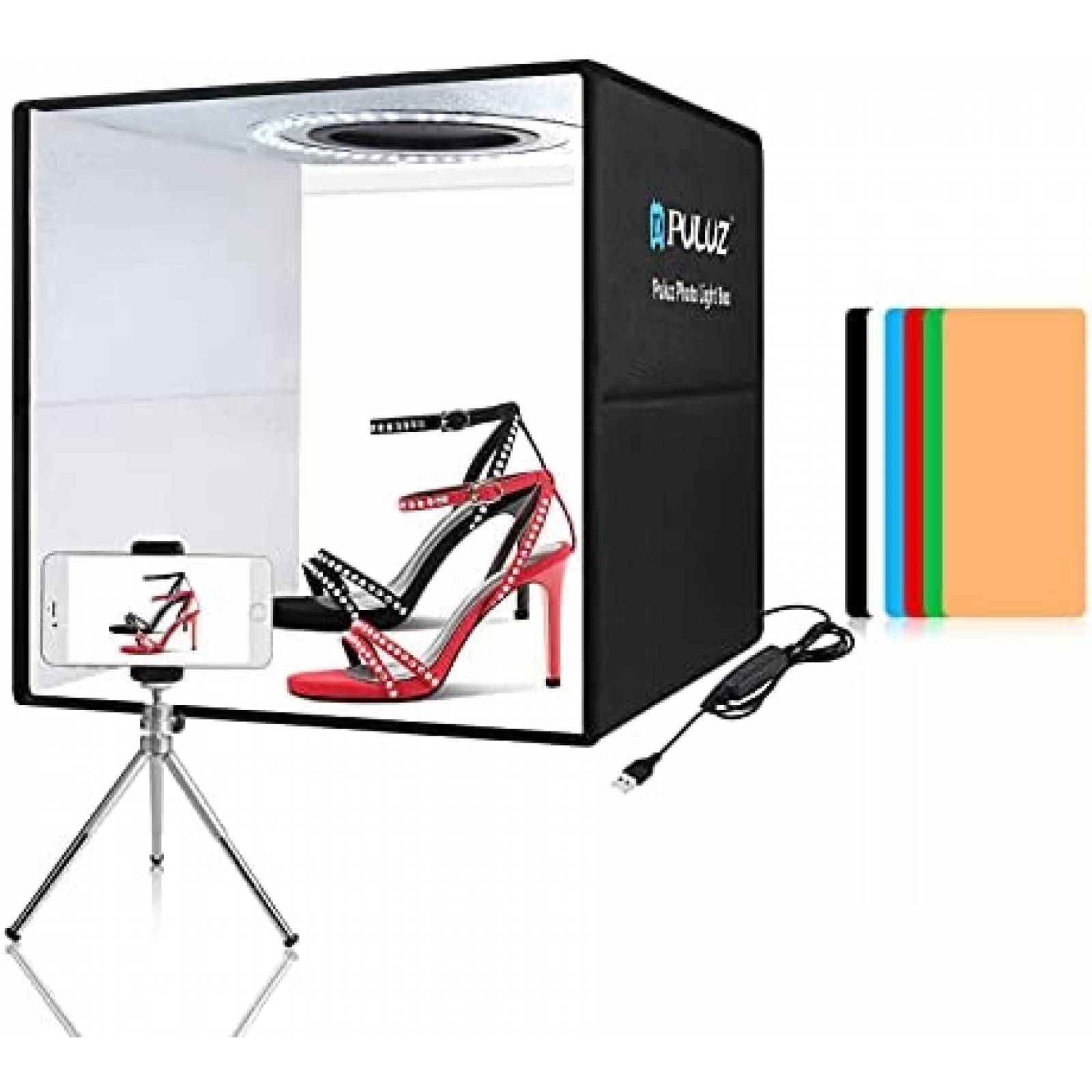 Caja para tomar fotos PULUZ plegable 11.8" -Negro/blanco