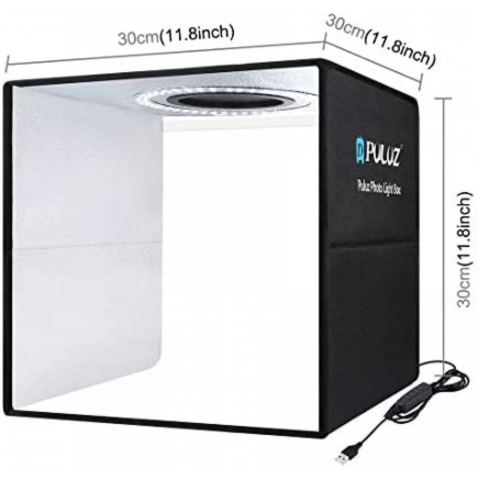 Caja para tomar fotos PULUZ plegable 11.8" -Negro/blanco