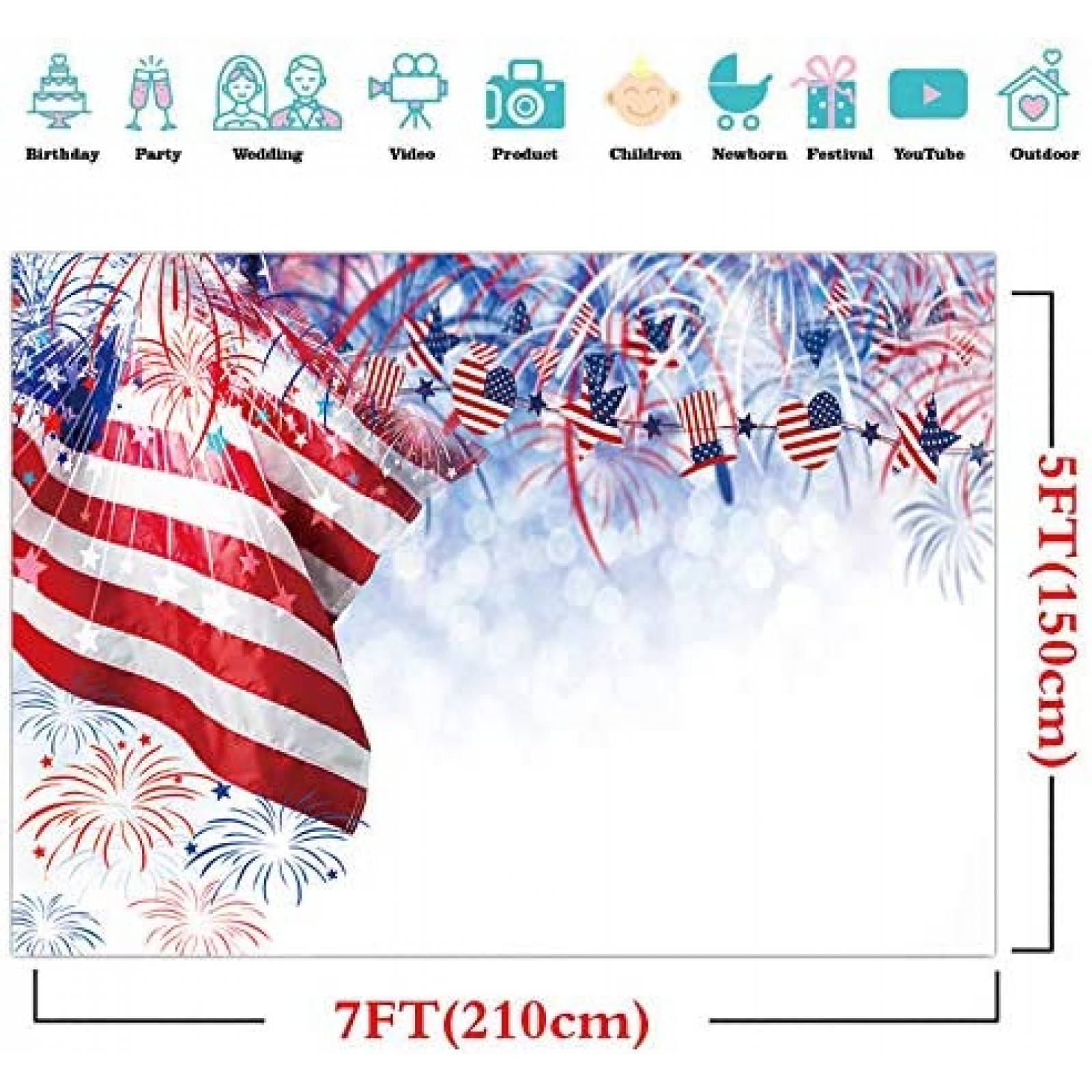 Fondo Fotografía CYLYH 4 Julio Día Independencia -Blanco