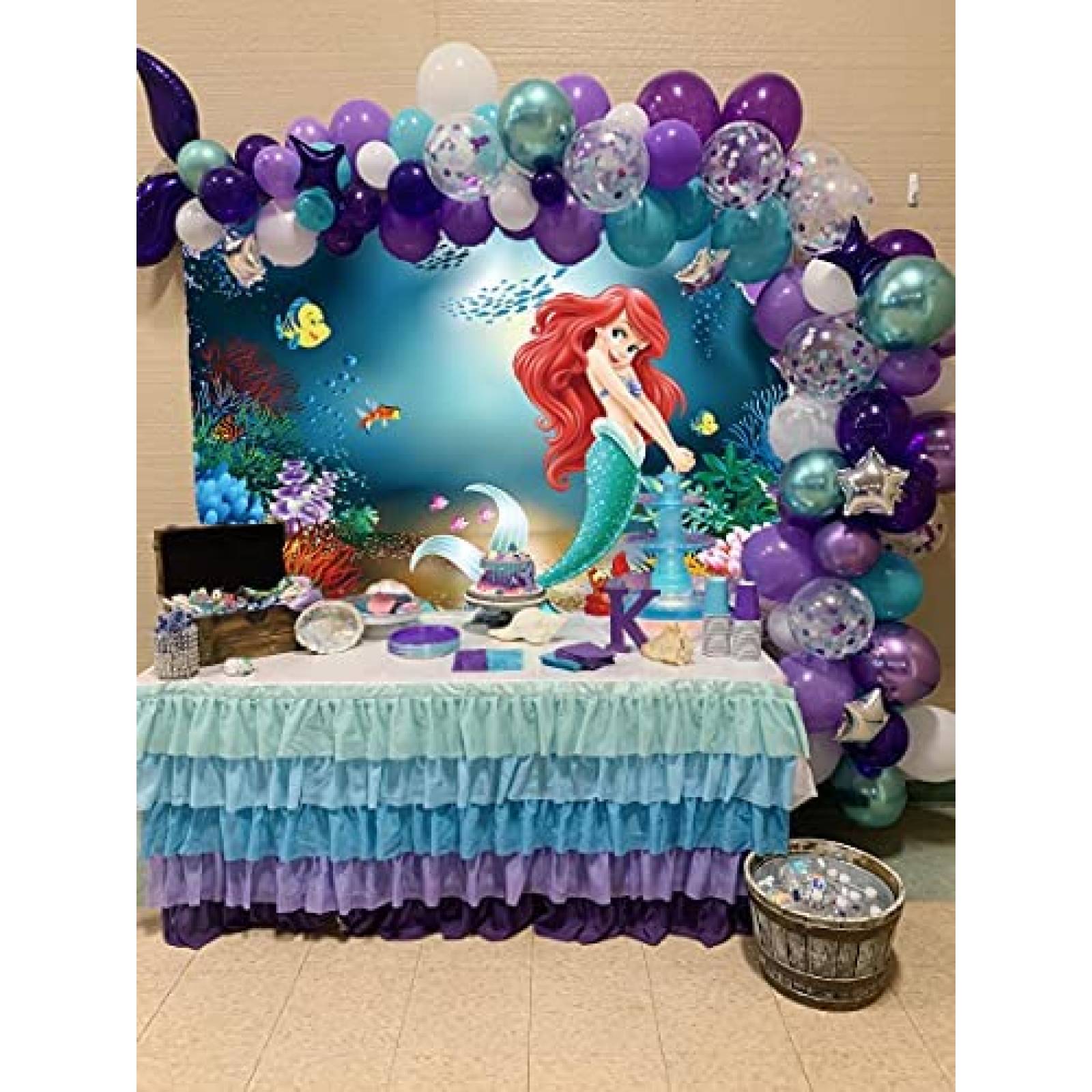 Fondo Fotográfico TXUE La Sirenita Decoración Cumpleaños