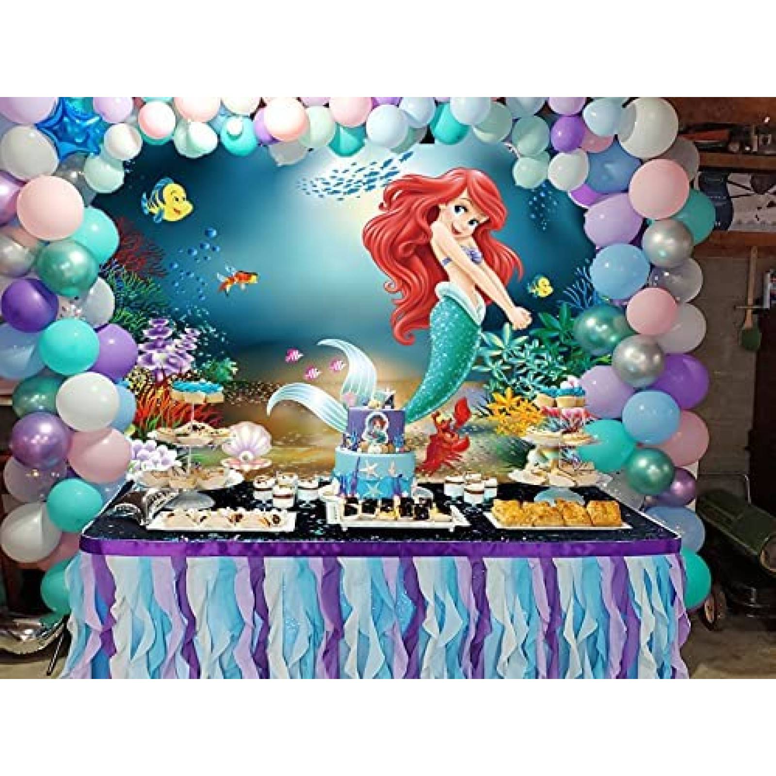 Fondo Fotográfico TXUE La Sirenita Decoración Cumpleaños
