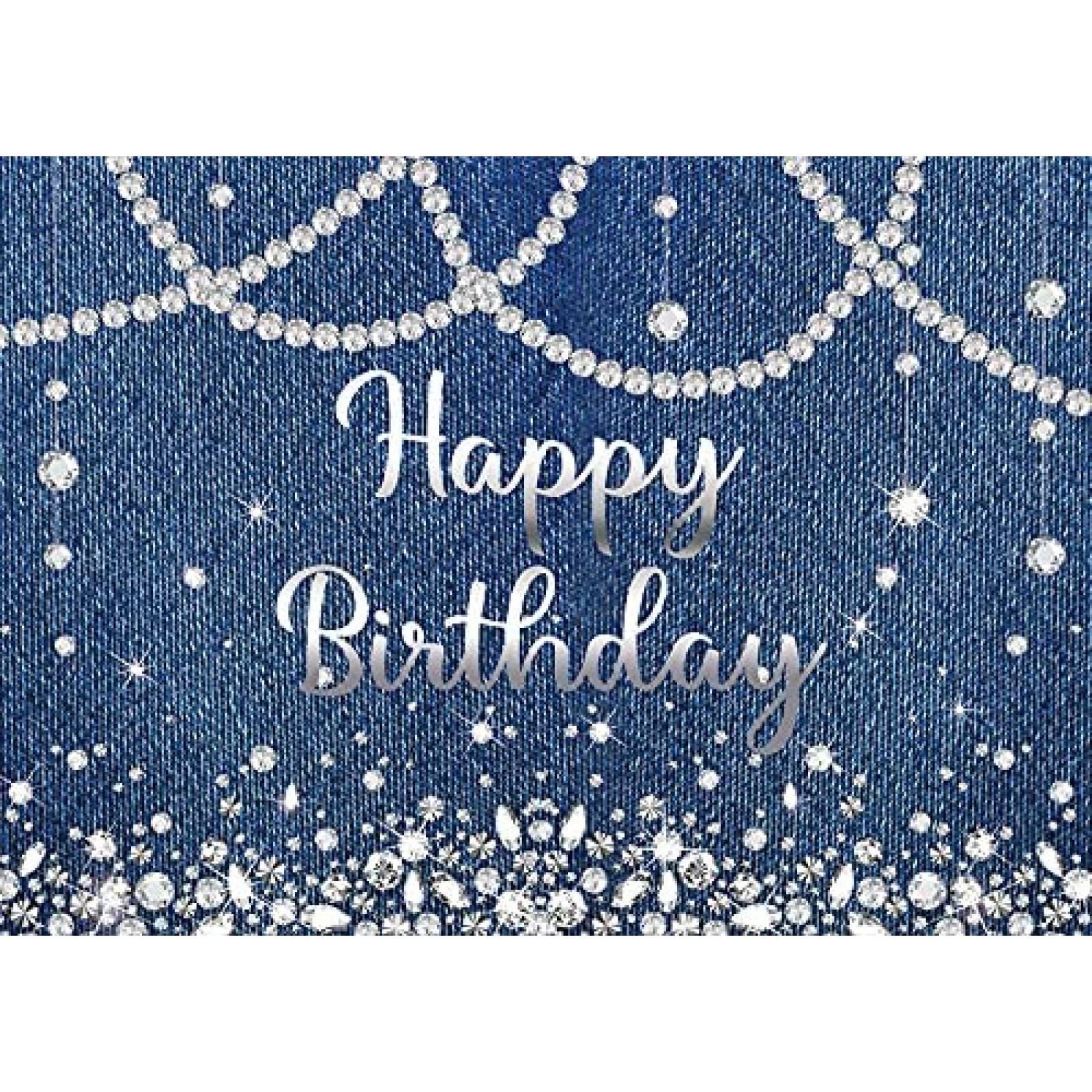 Fondo para fotografía INRUI Happy birthday 7x5ft -Azul