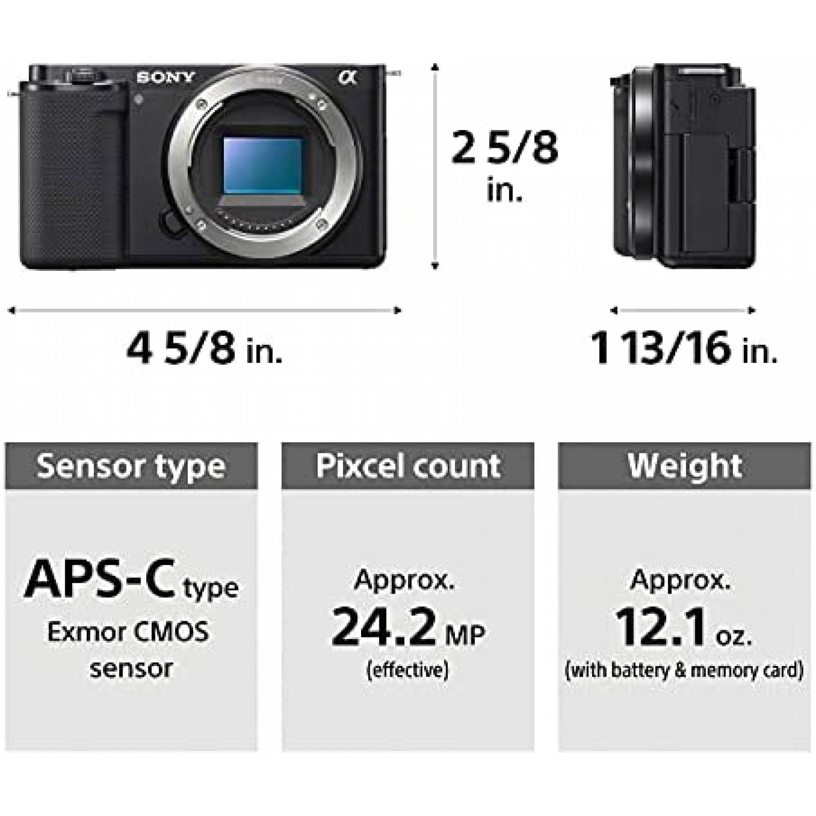 Cámara Sony Alpha ZV-E10 sin espejo para videoblogueros