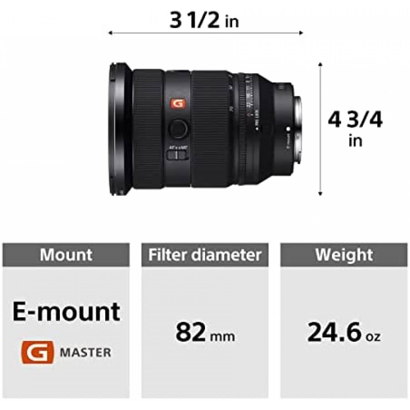 Lente Para Cámara Sony F2.8 FE 24-70 mm -Negro