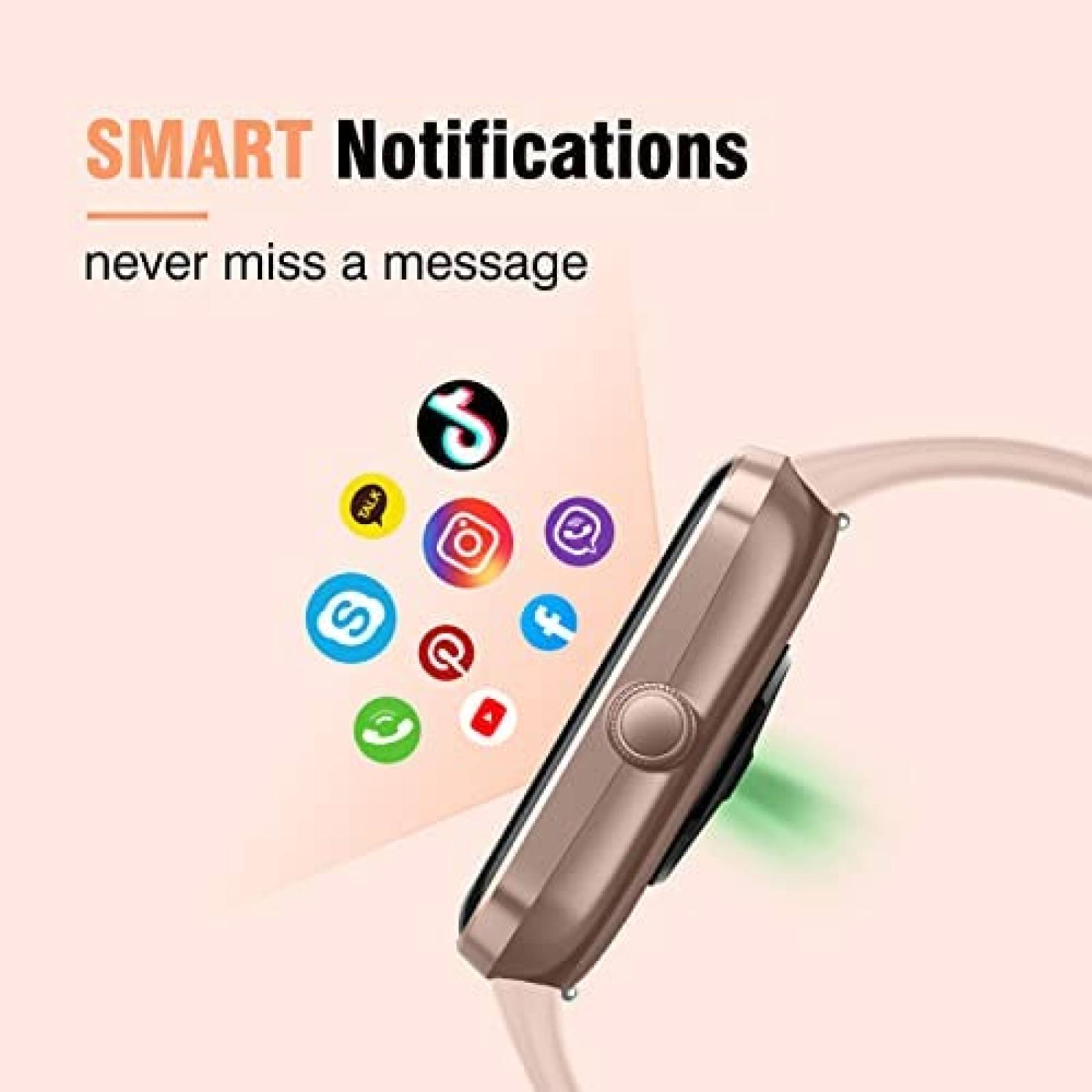 Smartwatch Fitness GGZZ de 1.69'' para Mujer -Rosa