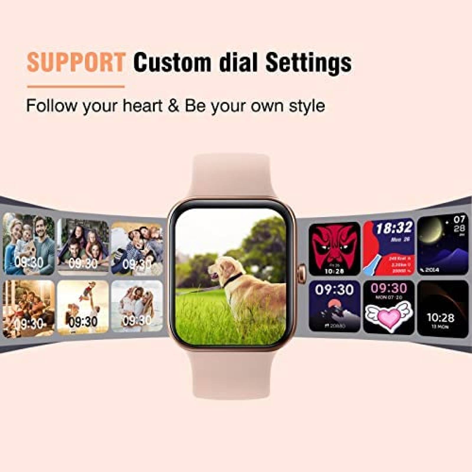 Smartwatch Fitness GGZZ de 1.69'' para Mujer -Rosa