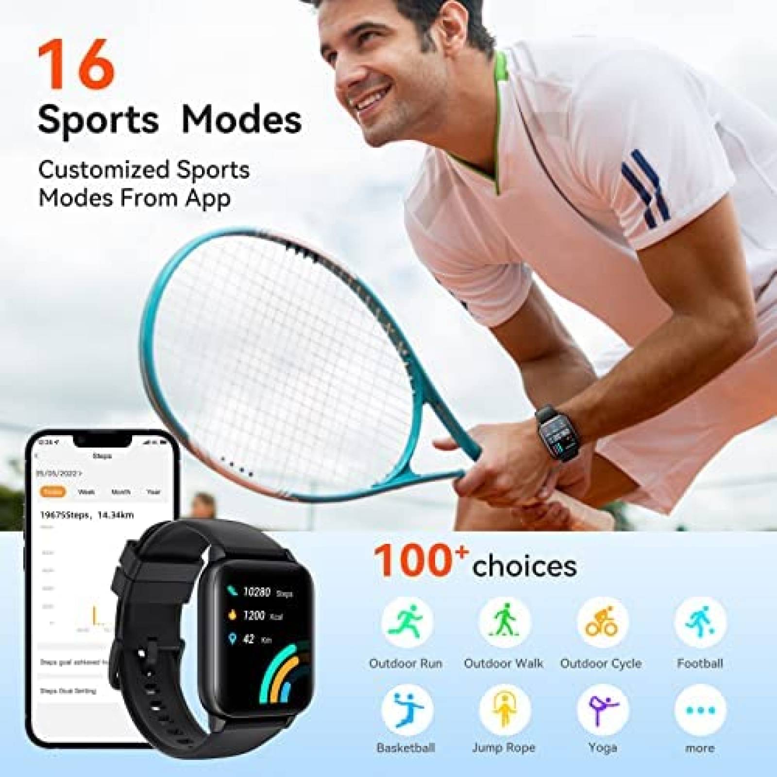 Smartwatch Parsonver LW45 1.69'' 5 ATM Bluetooth -Negro