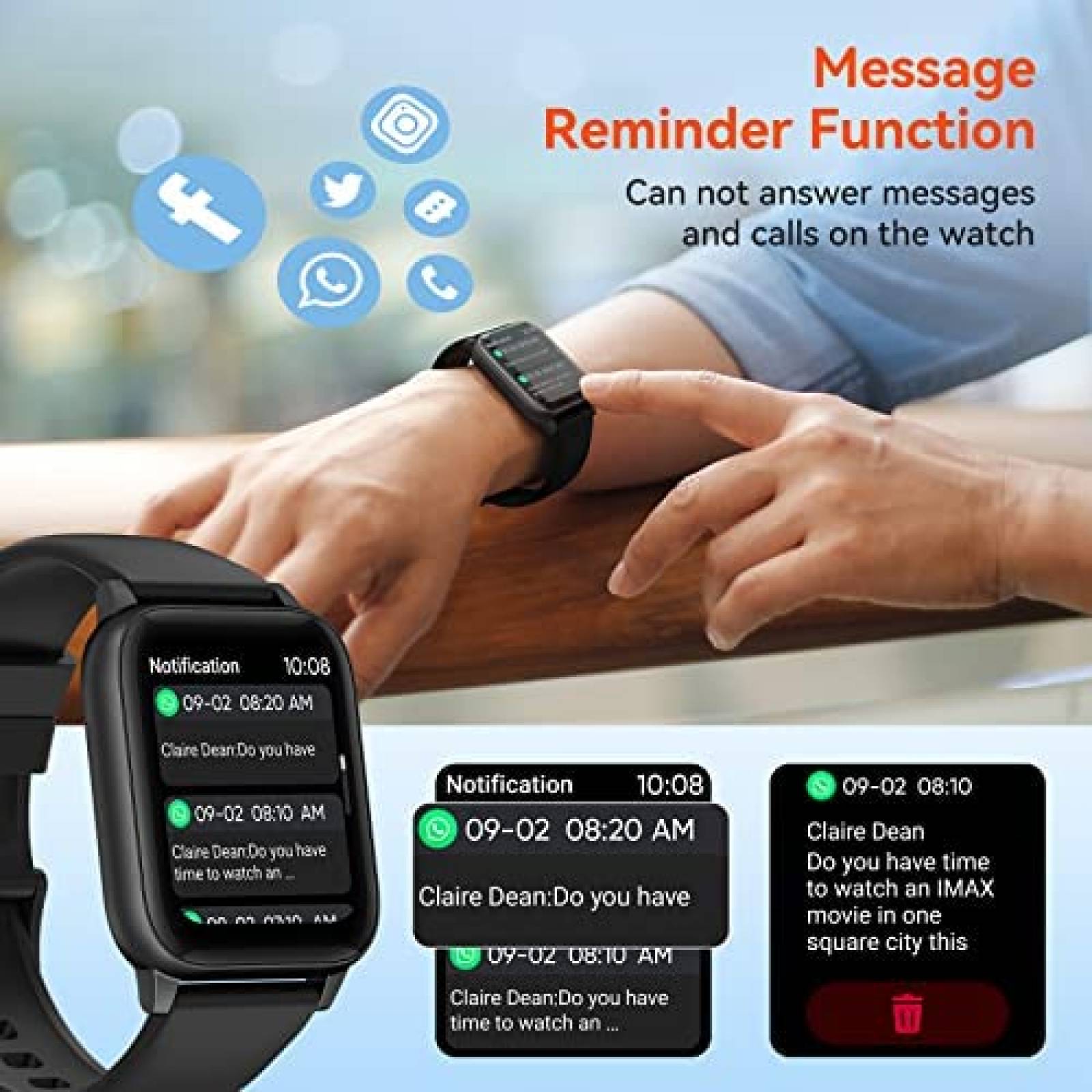 Smartwatch Parsonver LW45 1.69'' 5 ATM Bluetooth -Negro