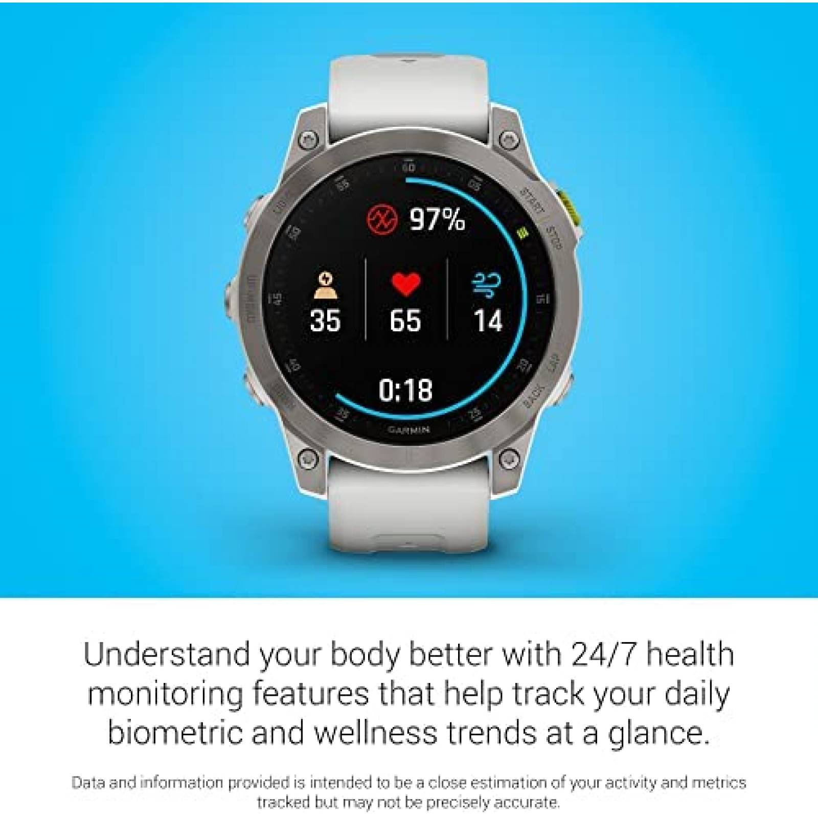 Smartwatch Fitness Garmin epix Gen 2 de 1.3'' AMOLED -Blanco