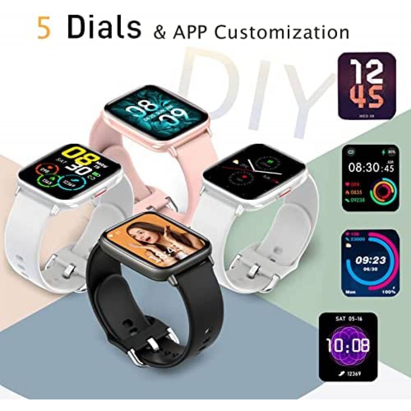 Smartwatch SEDSEY Pantallla de 1.7'' HD IP68 -Negro