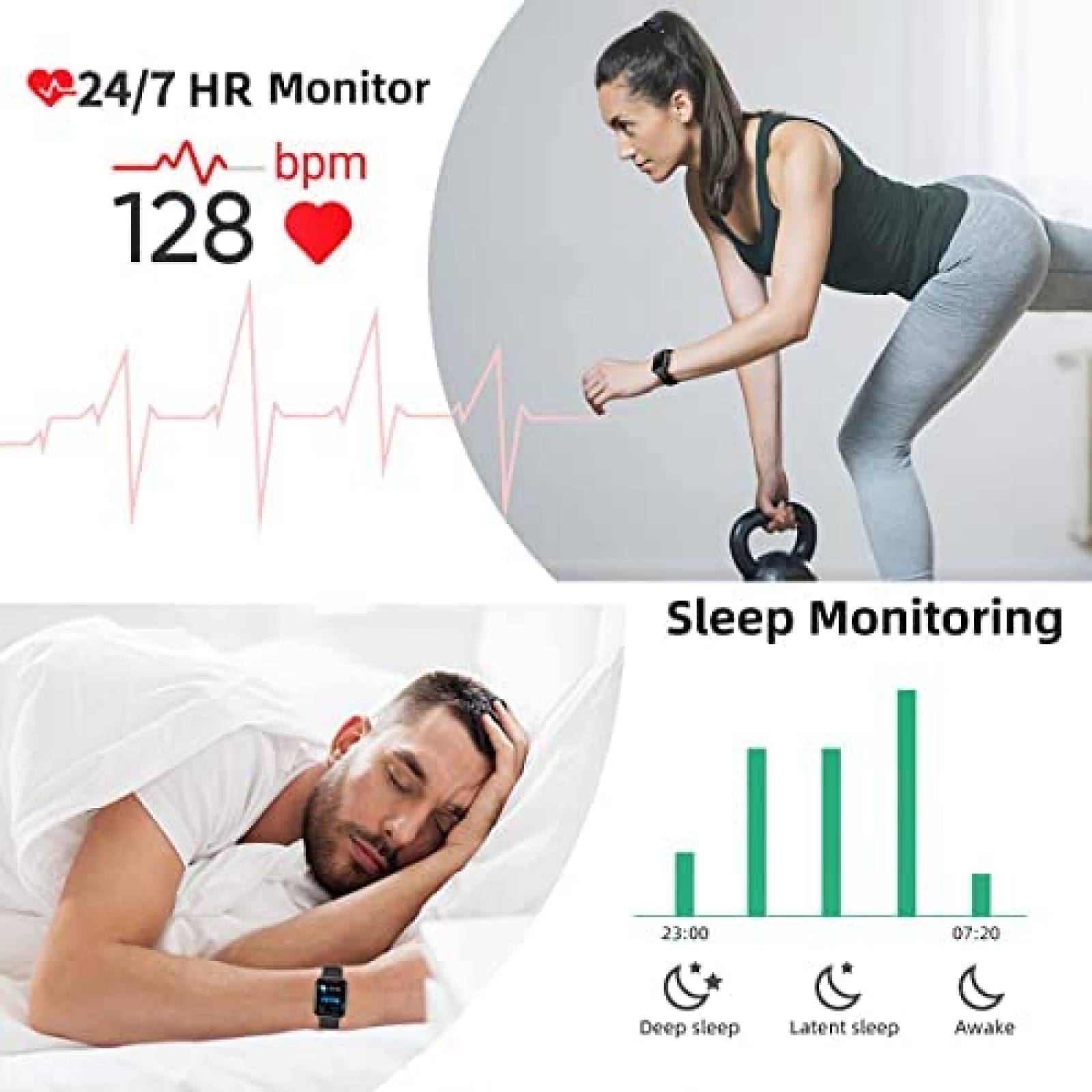Smartwatch SEDSEY Pantallla de 1.7'' HD IP68 -Negro