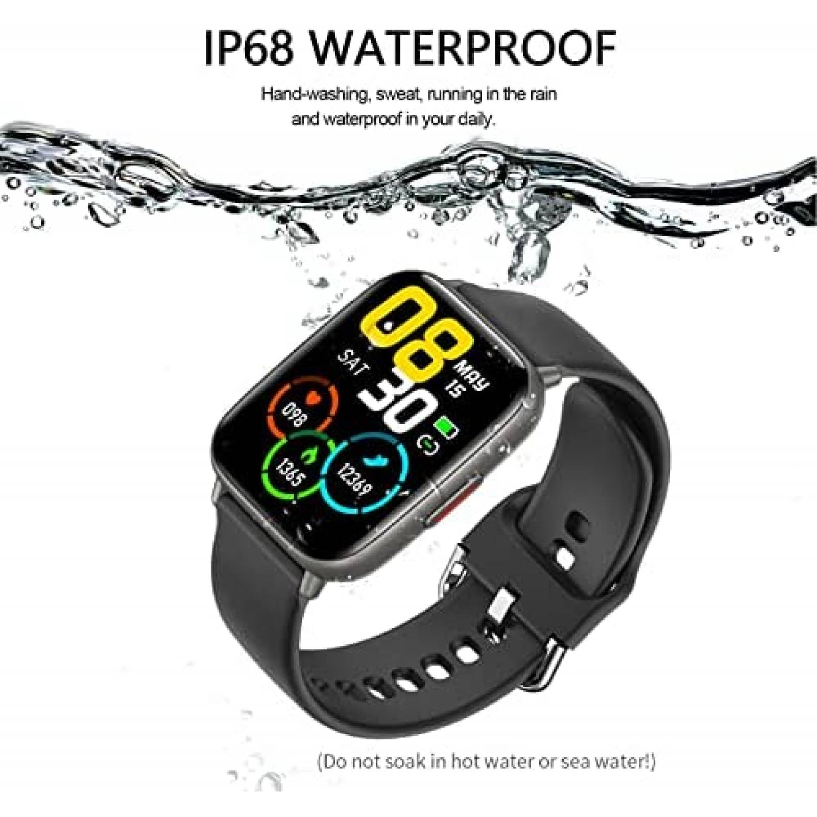 Smartwatch SEDSEY Pantallla de 1.7'' HD IP68 -Negro