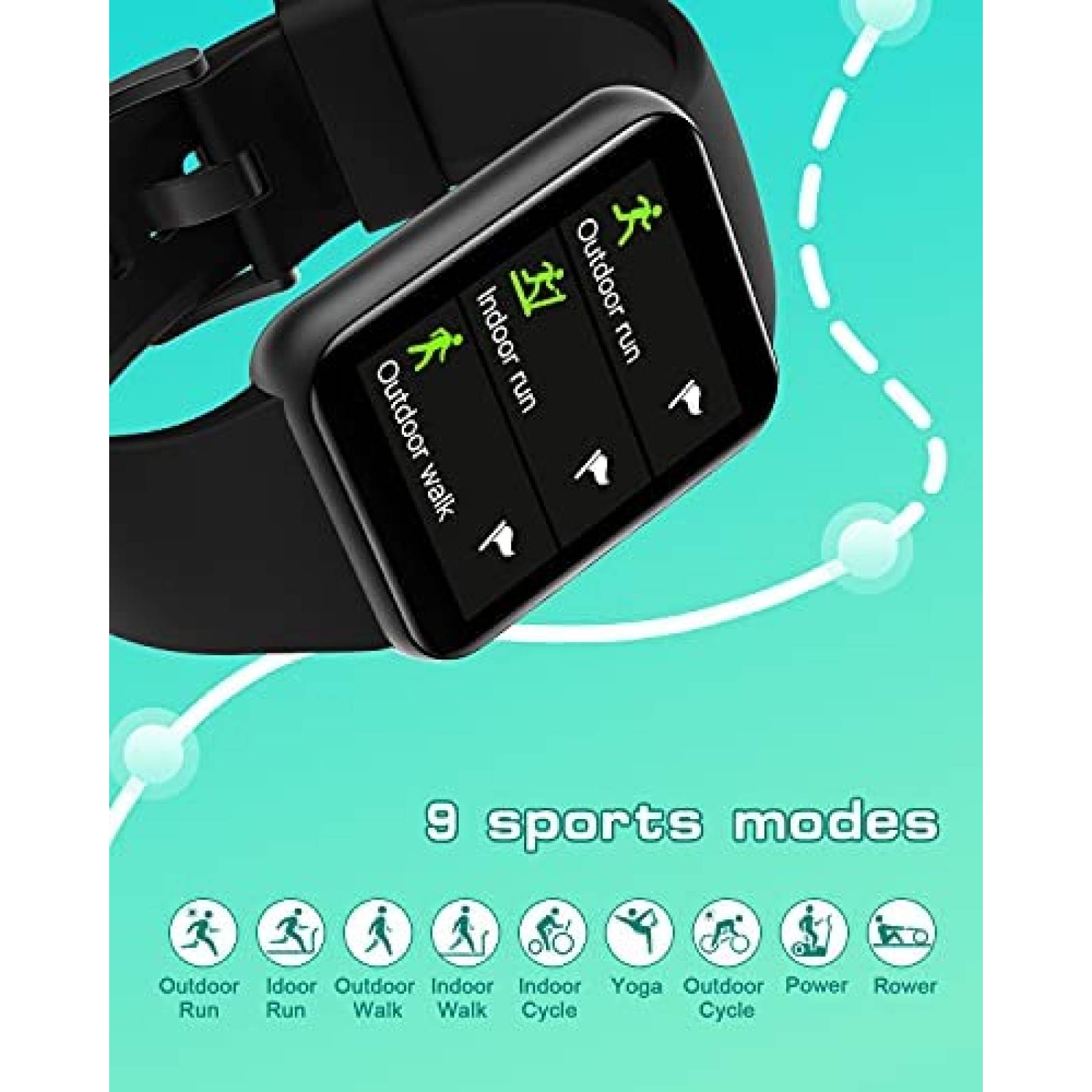 Smartwatch GRV 1.4'' HD Tactil IP68 con HR/SpO2 -Negro