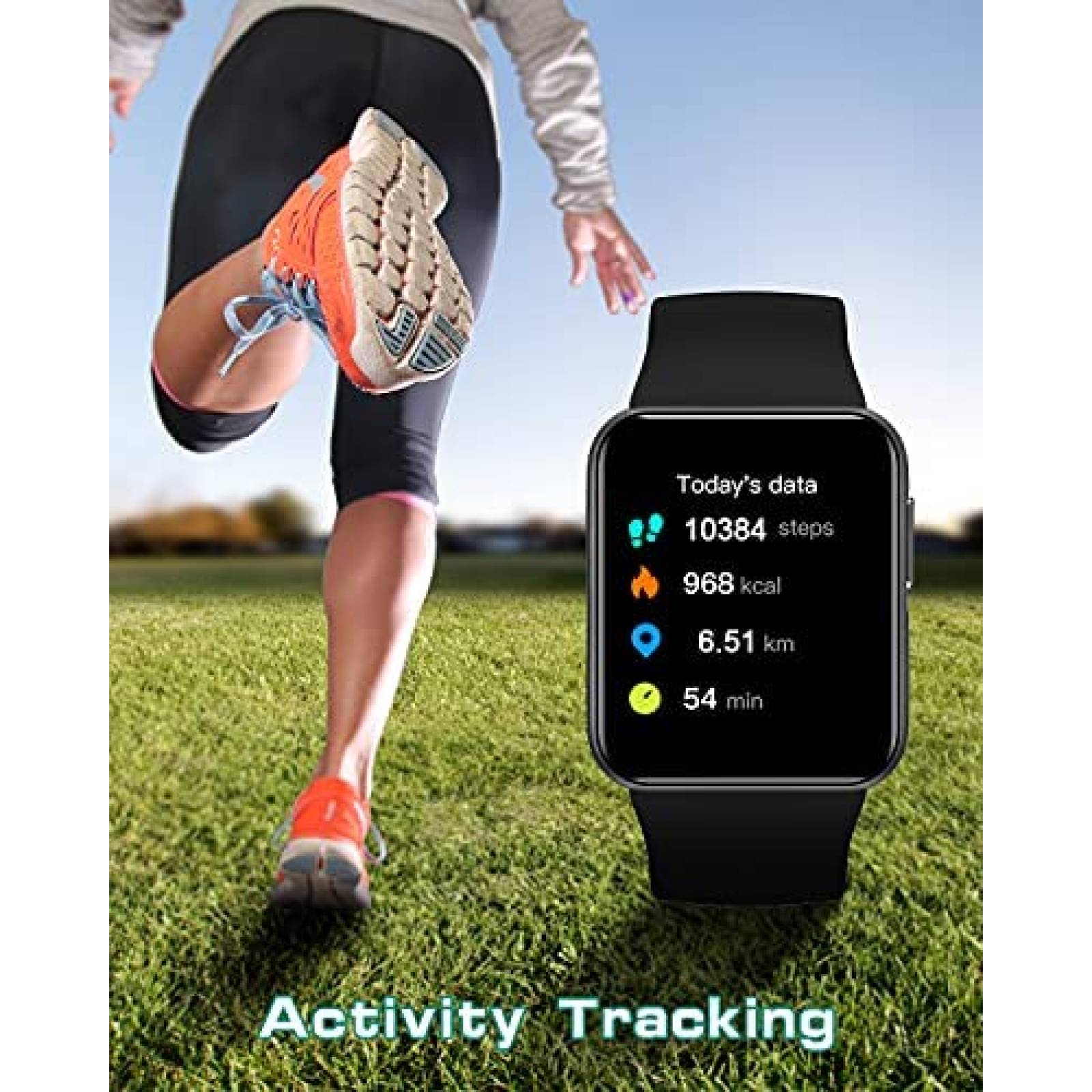 Smartwatch GRV 1.4'' HD Tactil IP68 con HR/SpO2 -Negro