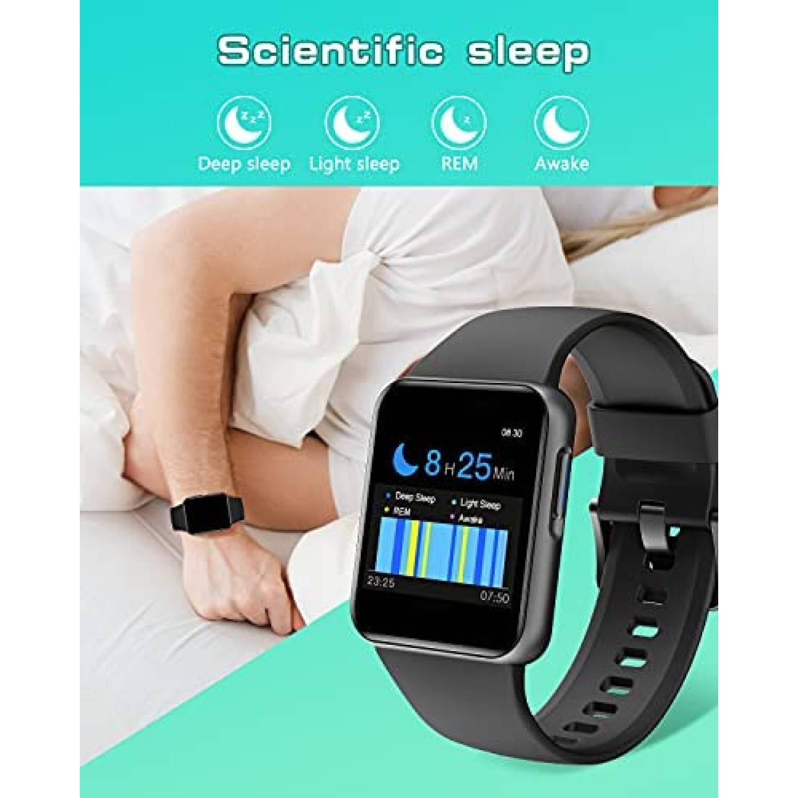 Smartwatch GRV 1.4'' HD Tactil IP68 con HR/SpO2 -Negro