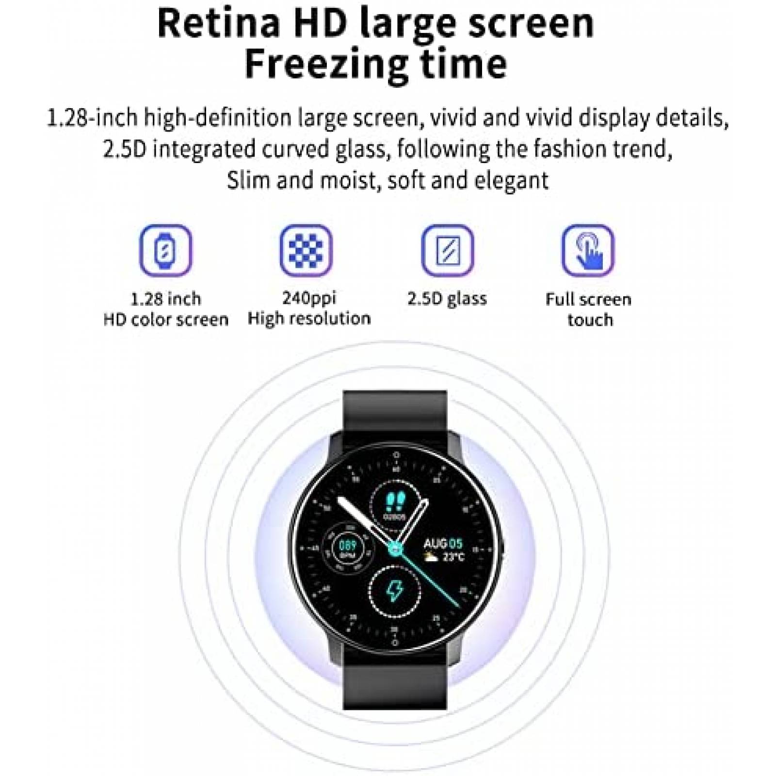 Smartwatch CARYWON 1.28'' IP67 Comp. Android/iOS -Negro