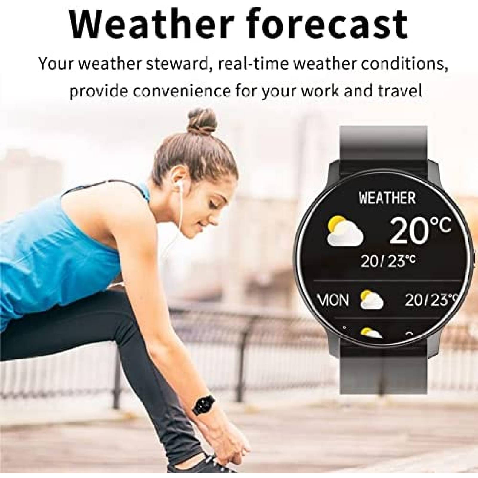 Smartwatch CARYWON 1.28'' IP67 Comp. Android/iOS -Negro