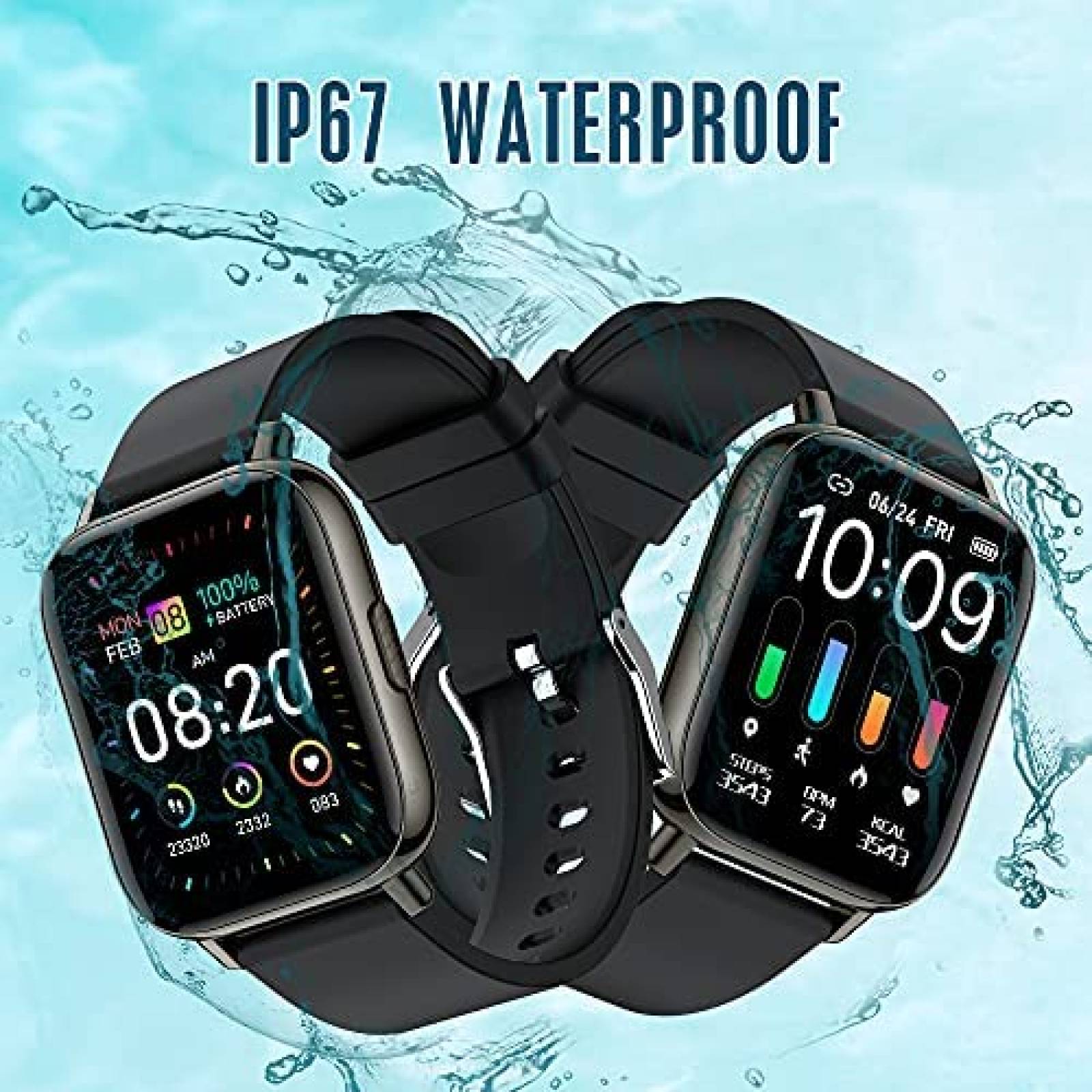 Smartwatch Fitness Donerton de 1.69'' con GPS -Negro